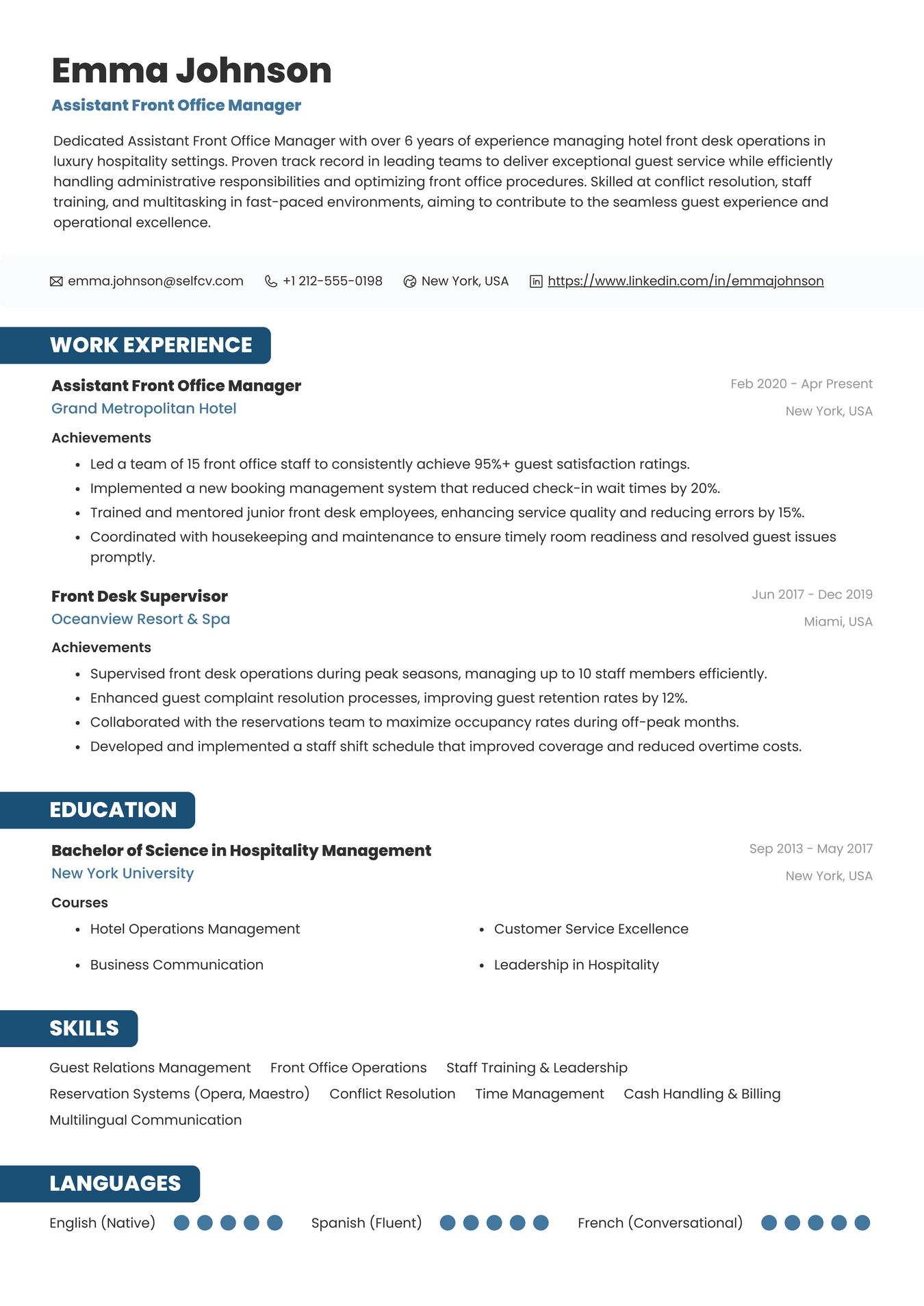 Assistant Front Office Manager