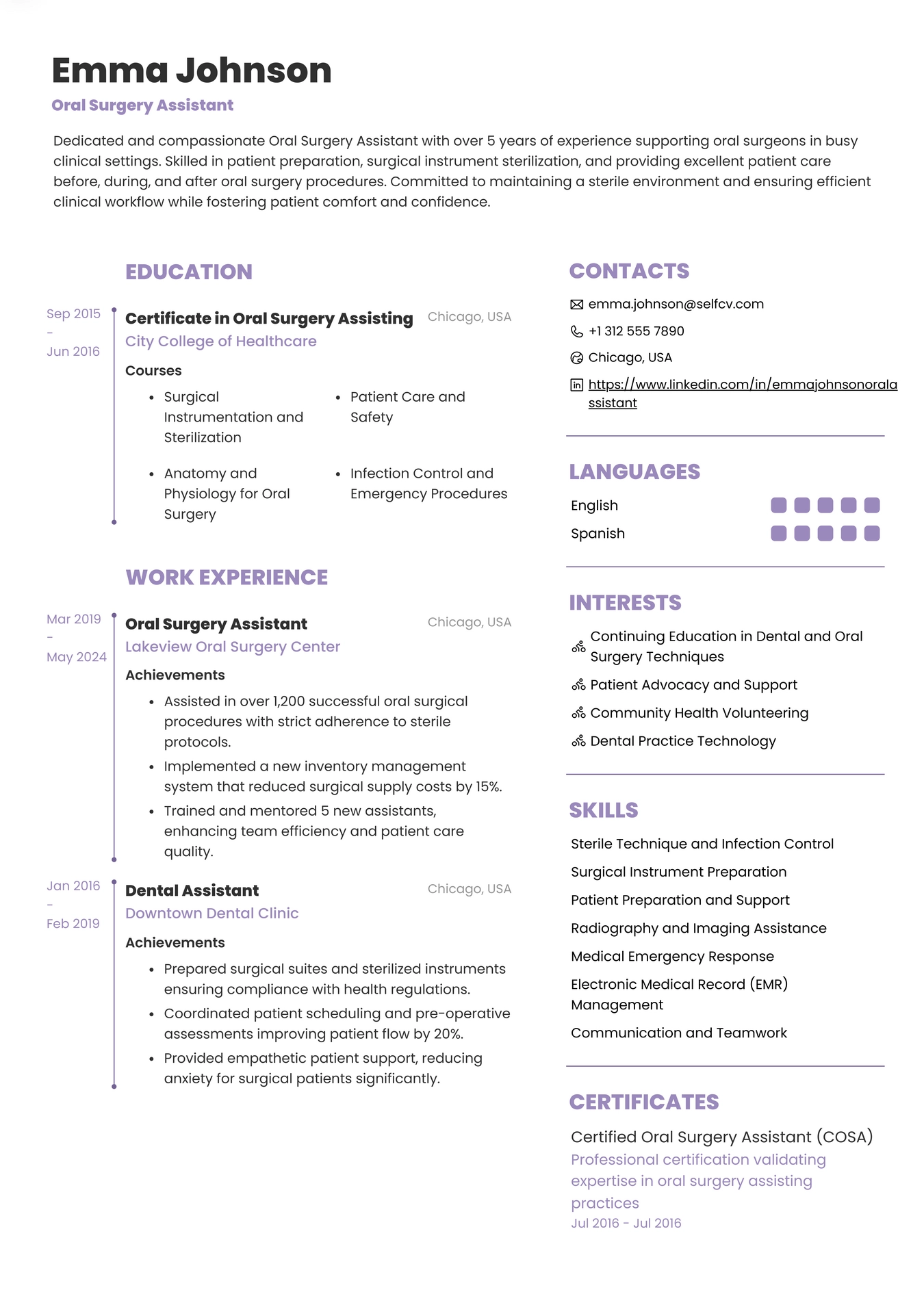 Oral Surgery Assistant