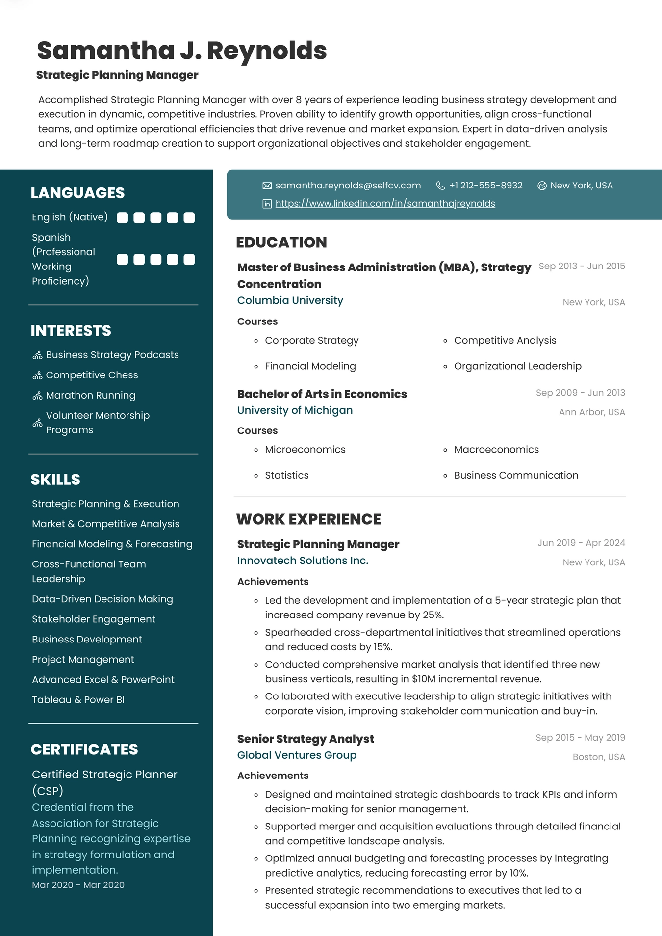 Strategic Planning Manager