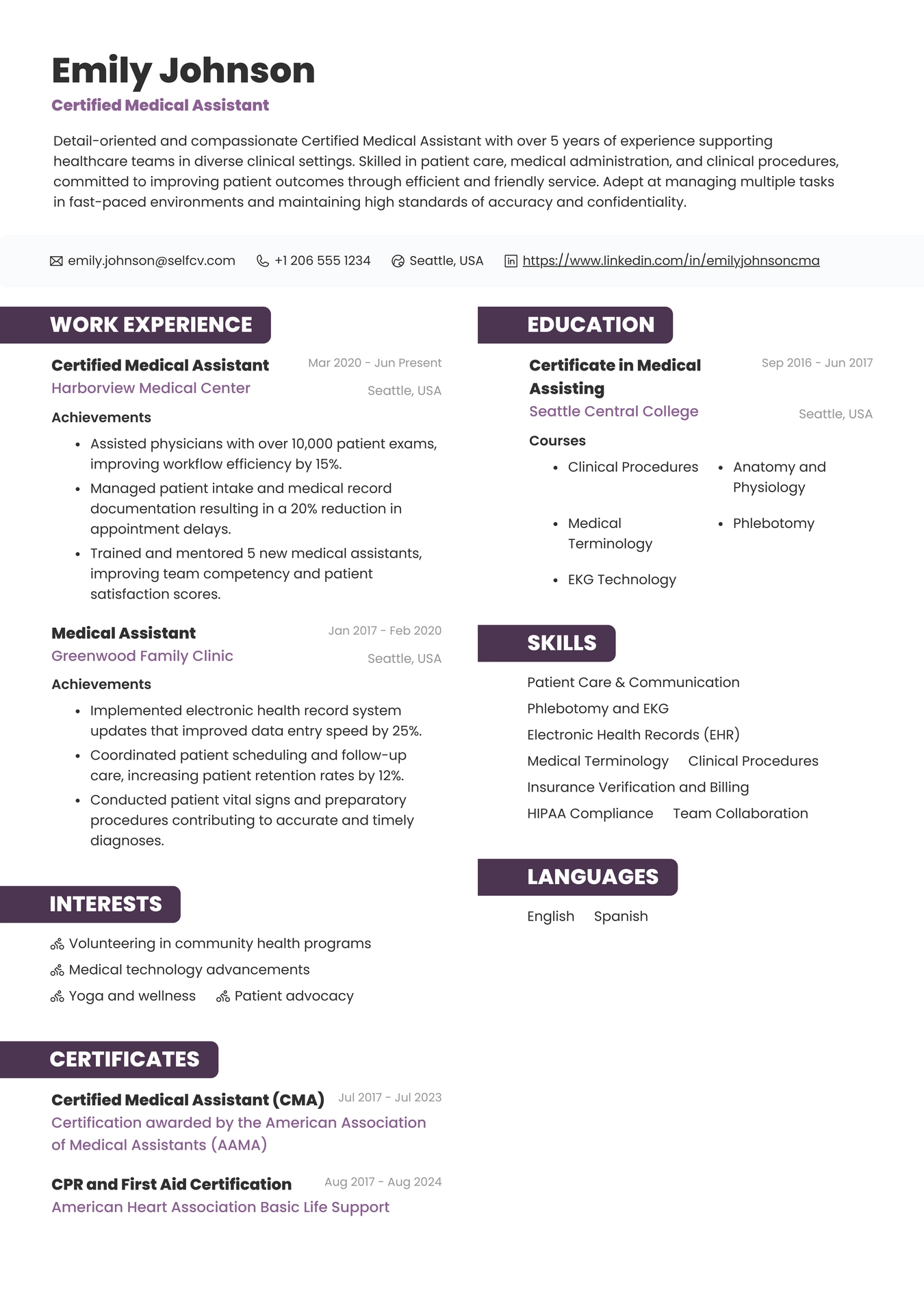 Certified Medical Assistant