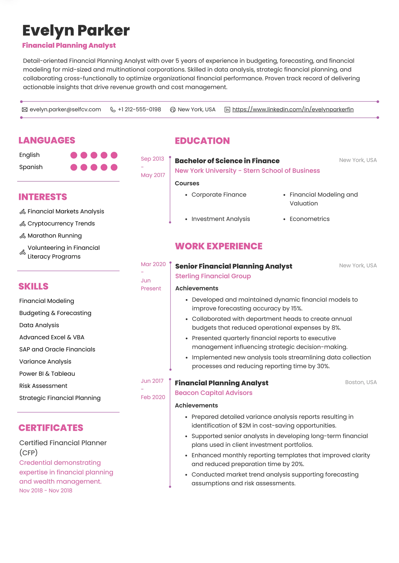 Financial Planning Analyst