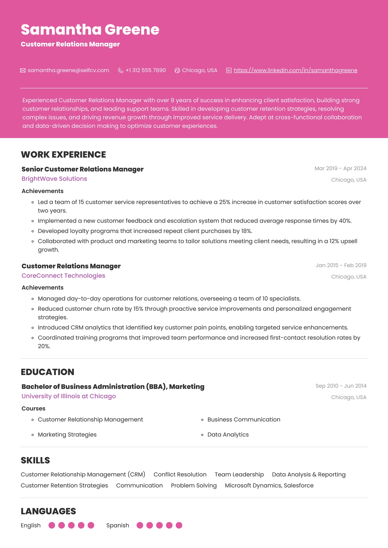 Customer Relations Manager