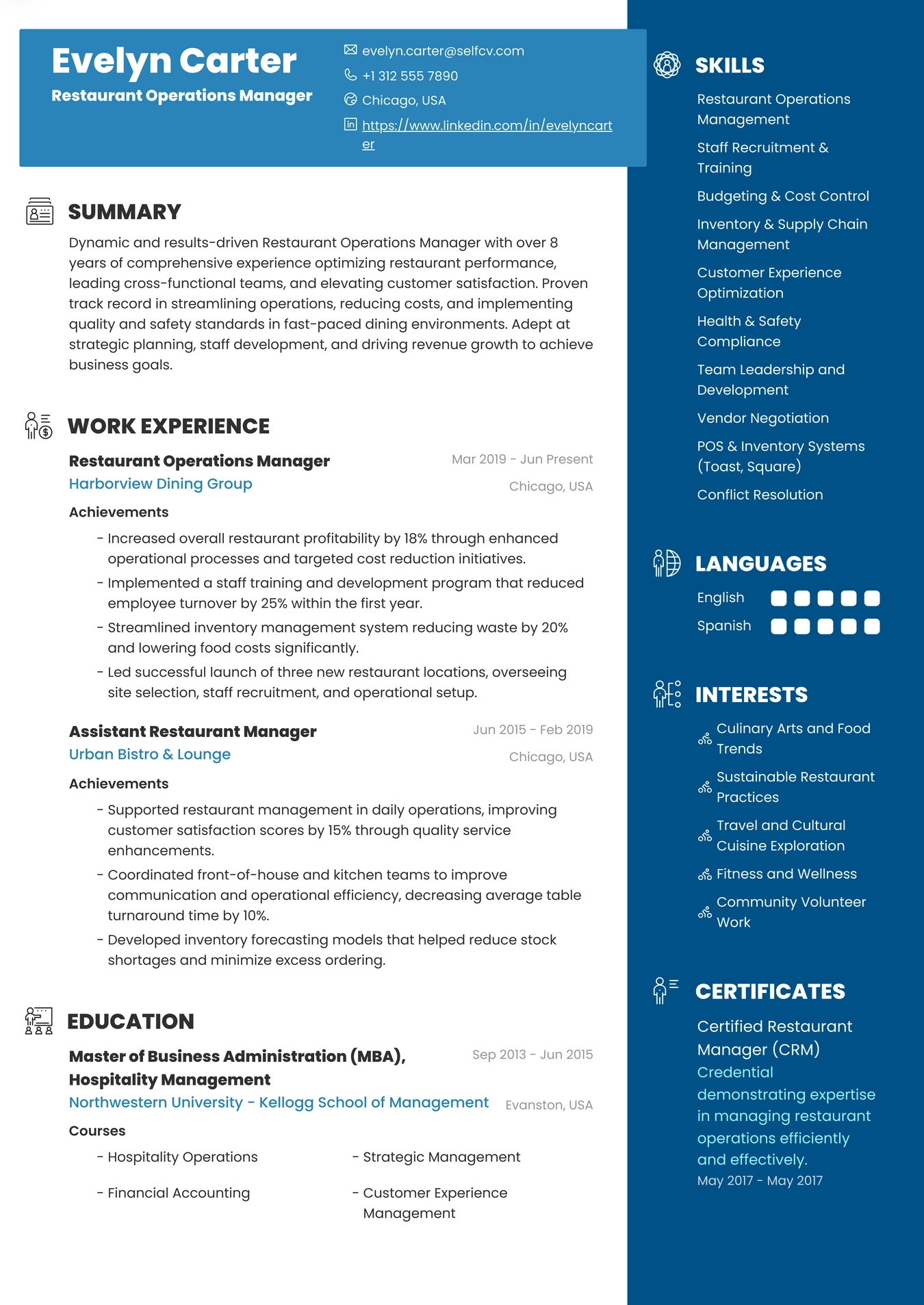 Restaurant Operations Manager