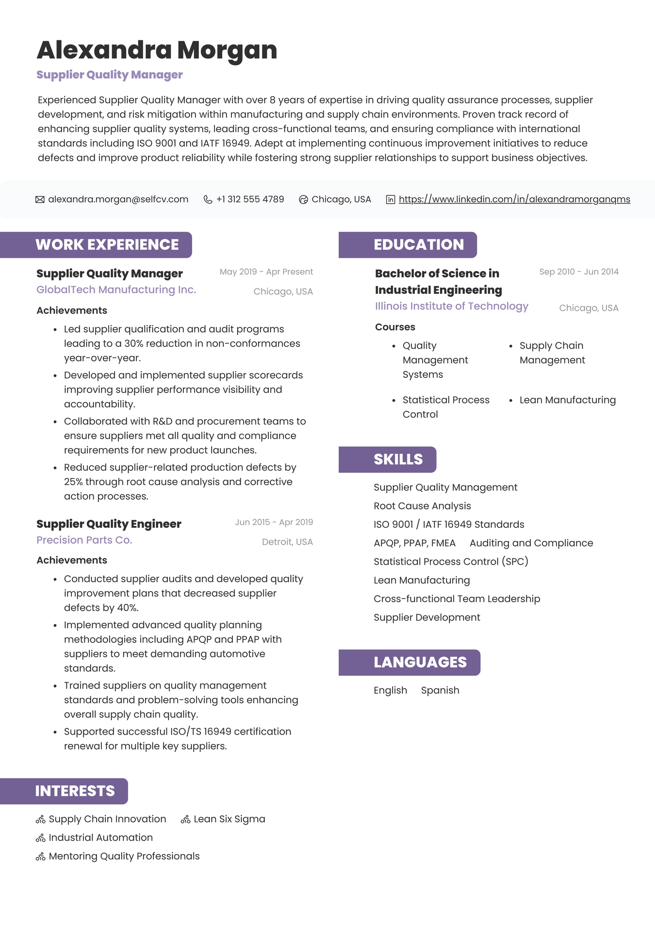 Supplier Quality Manager