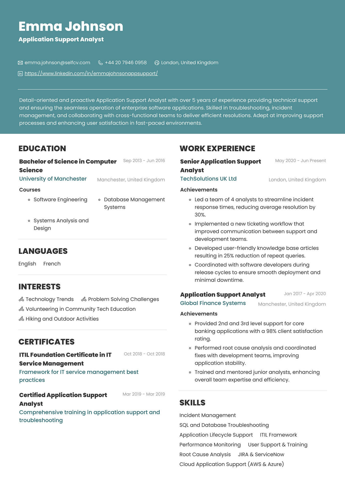 Application Support Analyst