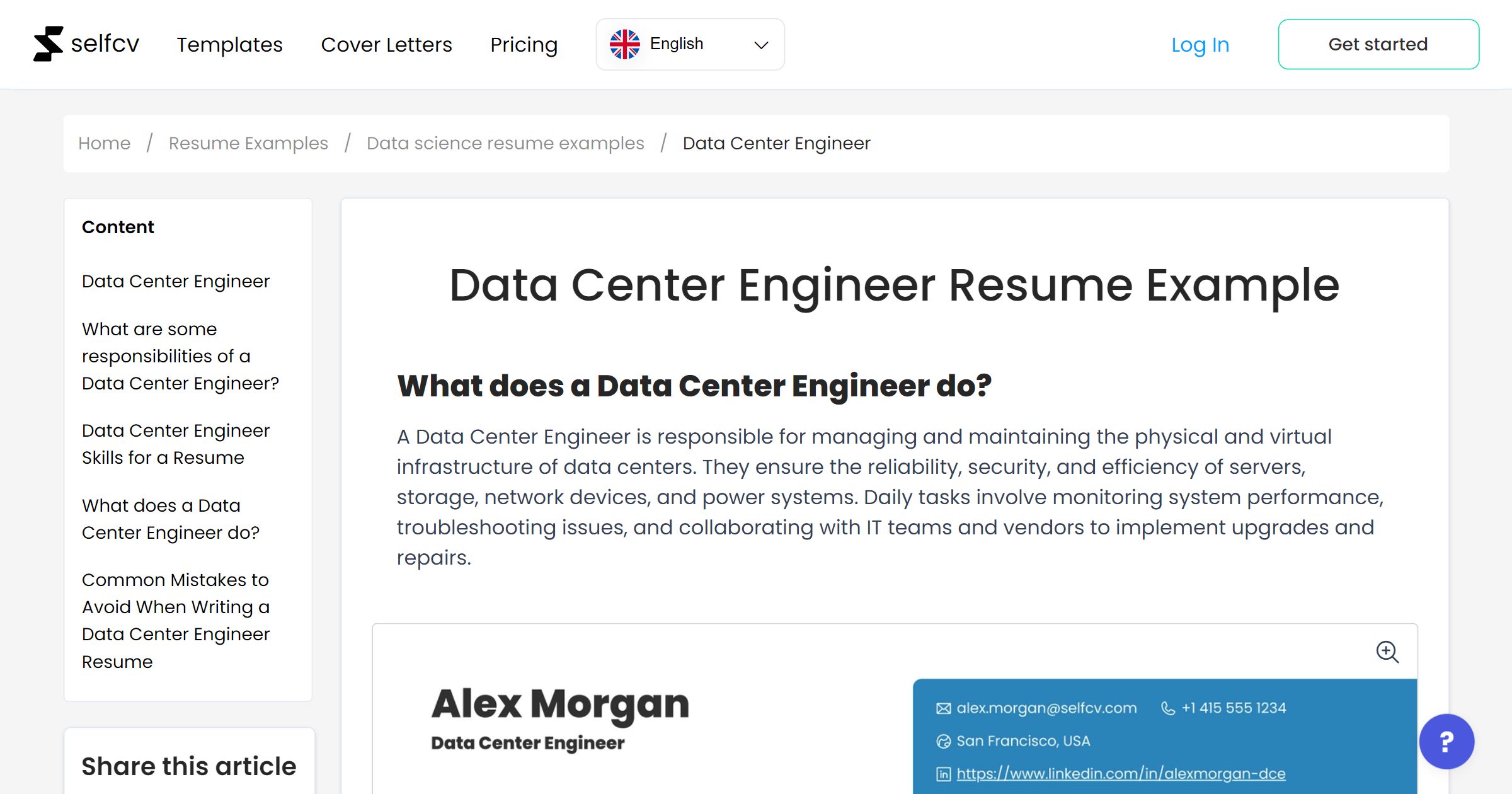 Ctr Engineering Example Data Center Engineer Resume Example
