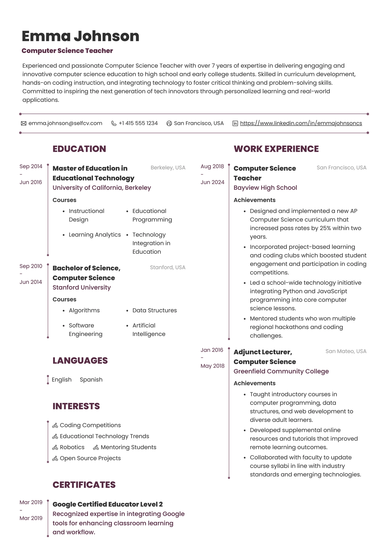 Computer Science Teacher