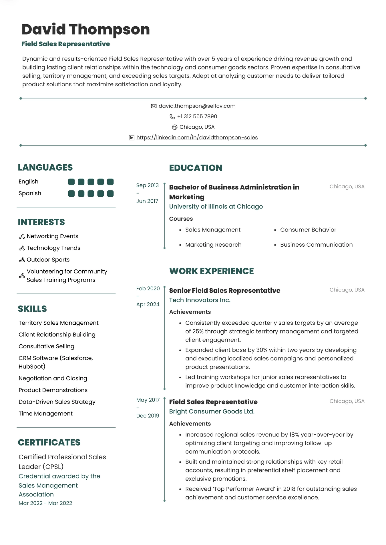 Field Sales Representative