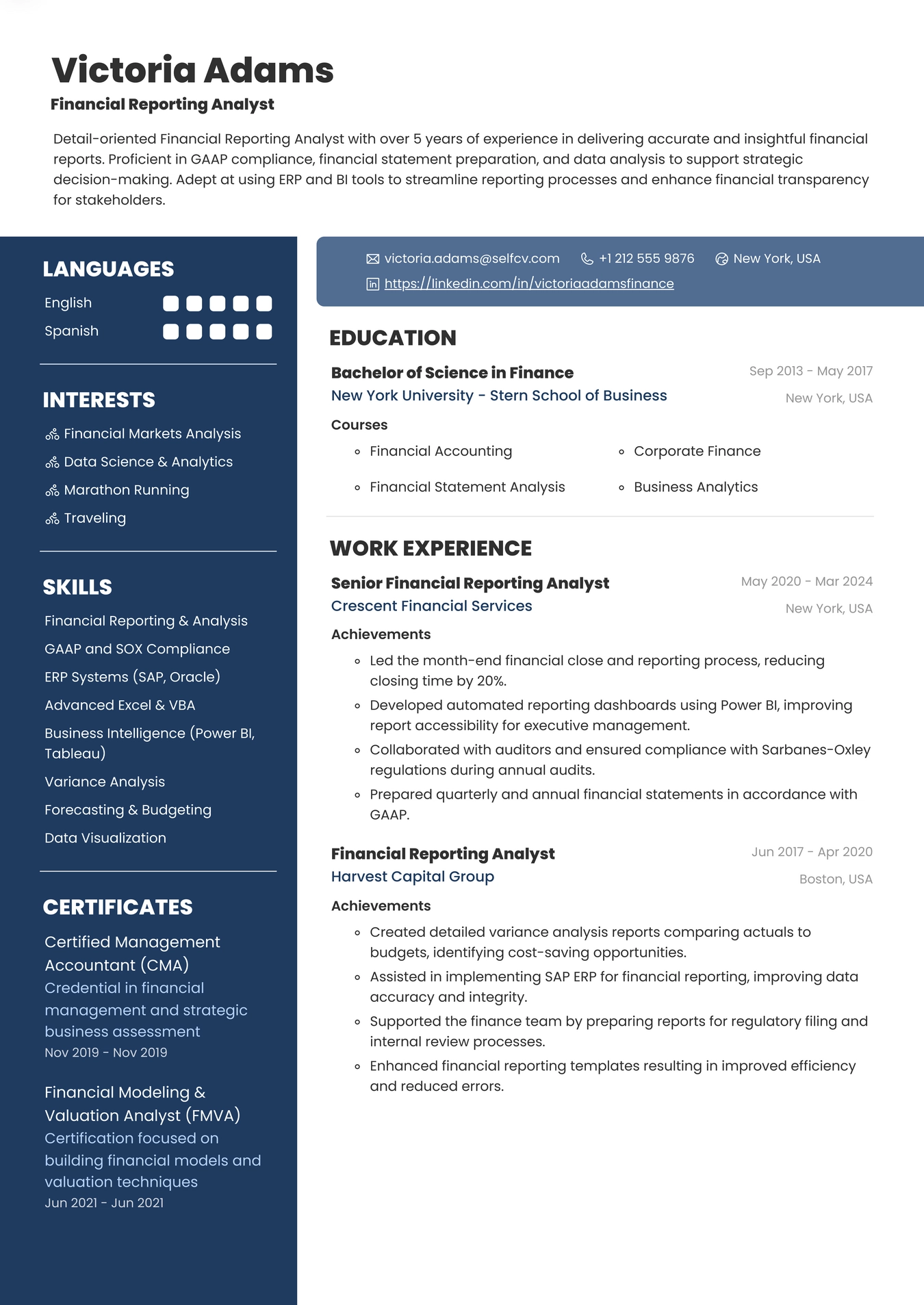 Financial Reporting Analyst