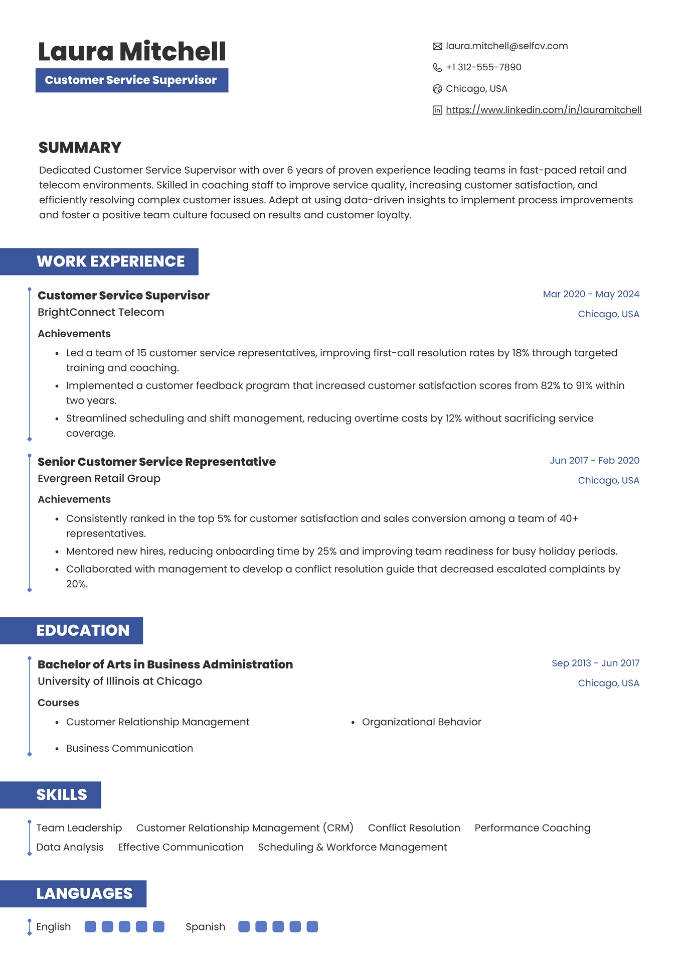 Customer Service Supervisor