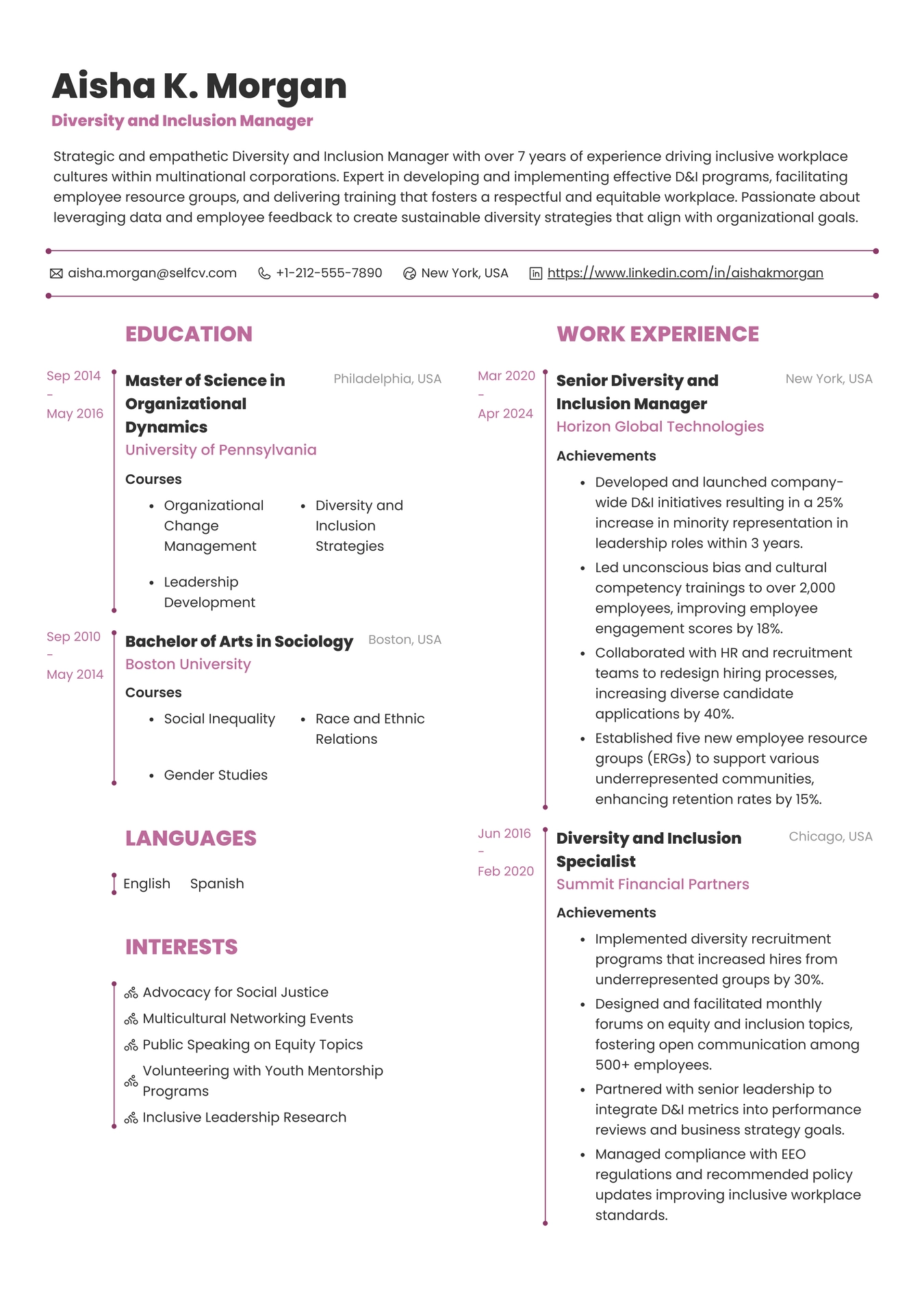 Diversity And Inclusion Manager