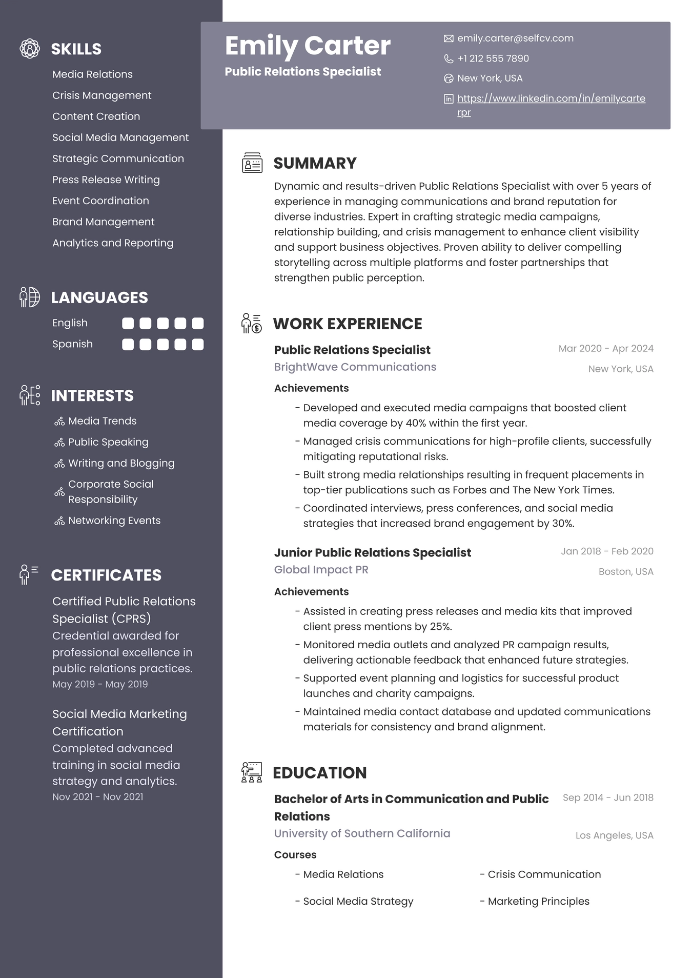 Public Relations Specialist