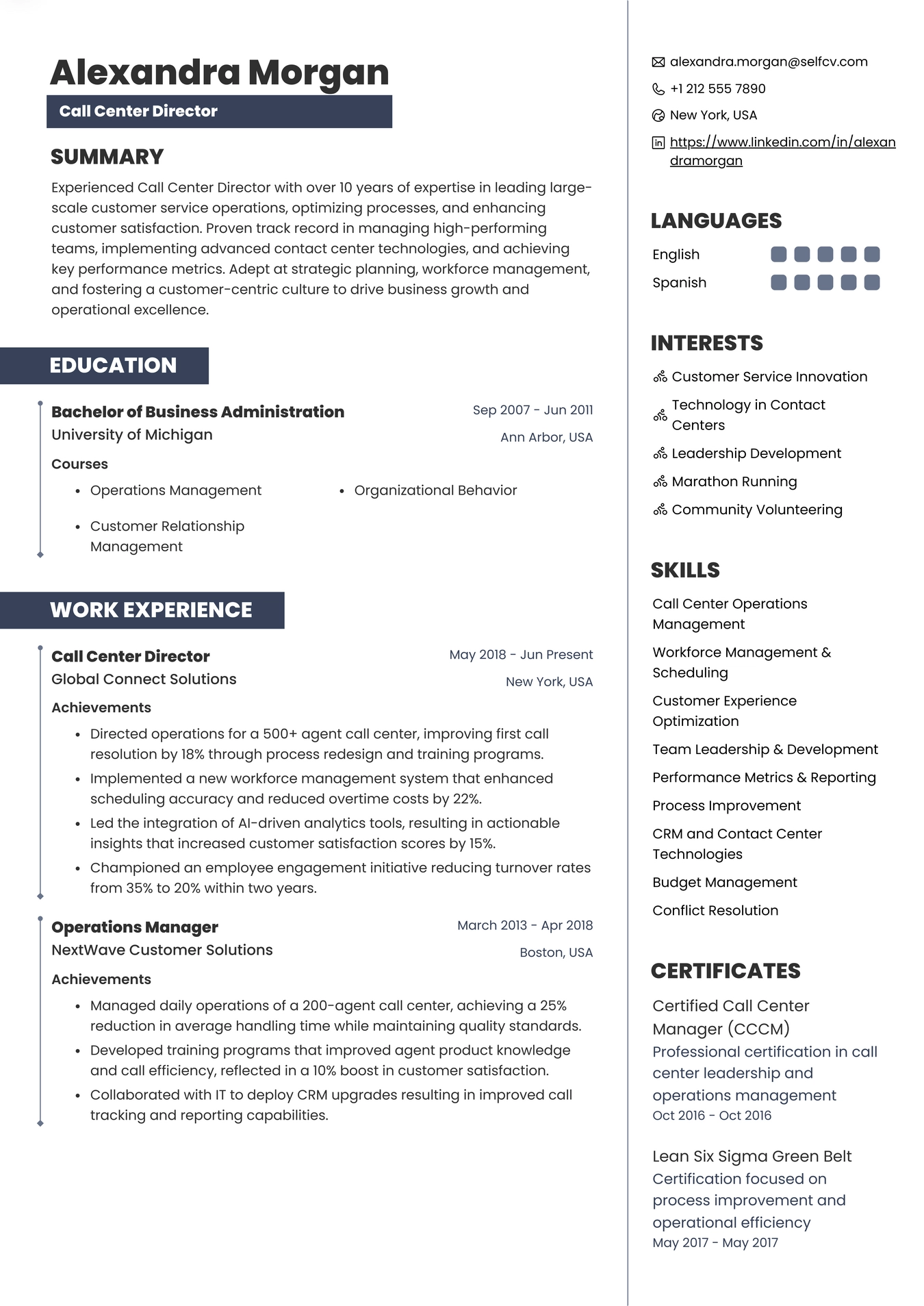 Call Center Director