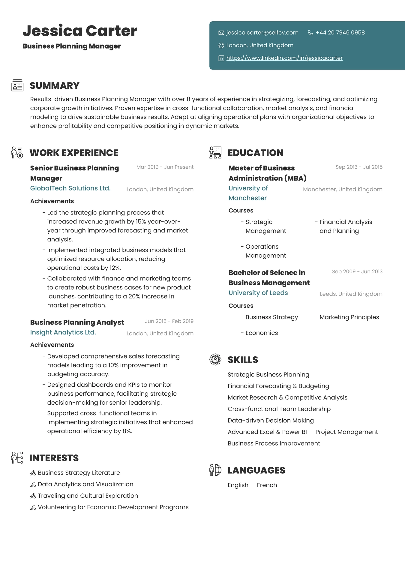 Business Planning Manager