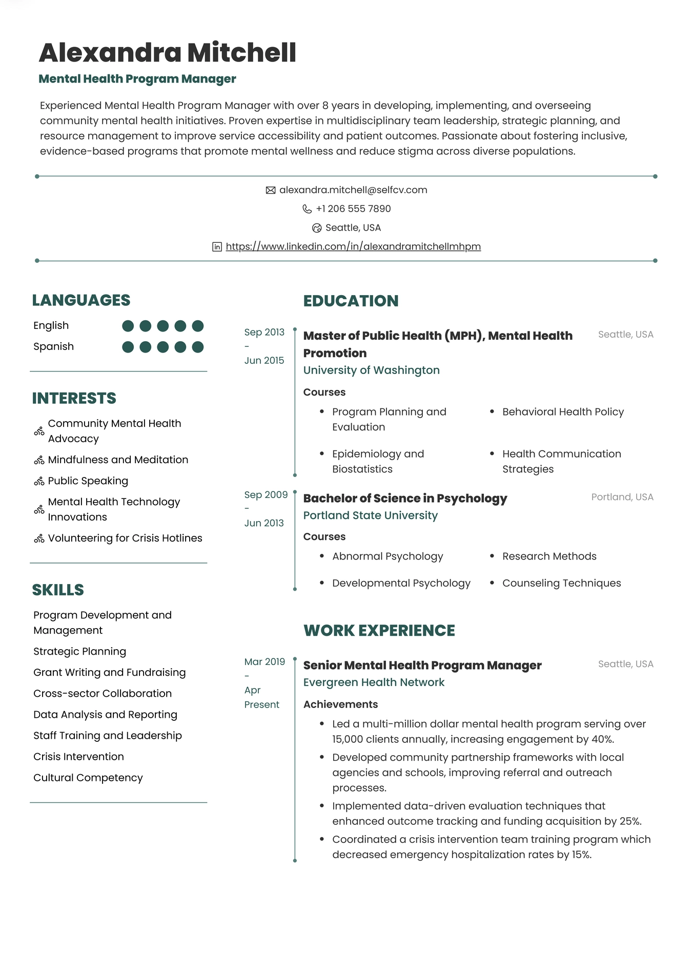 Mental Health Program Manager