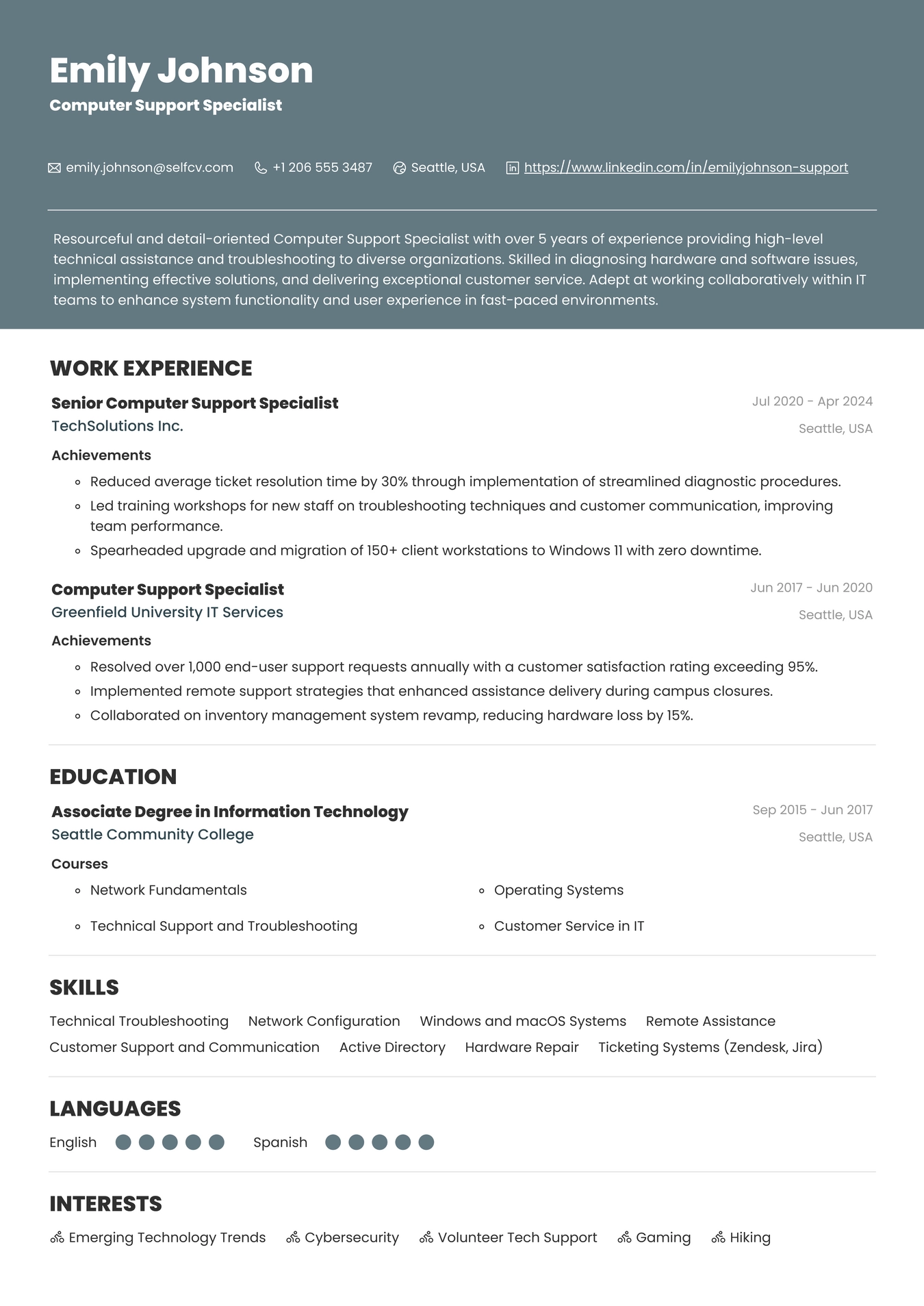 Computer Support Specialist