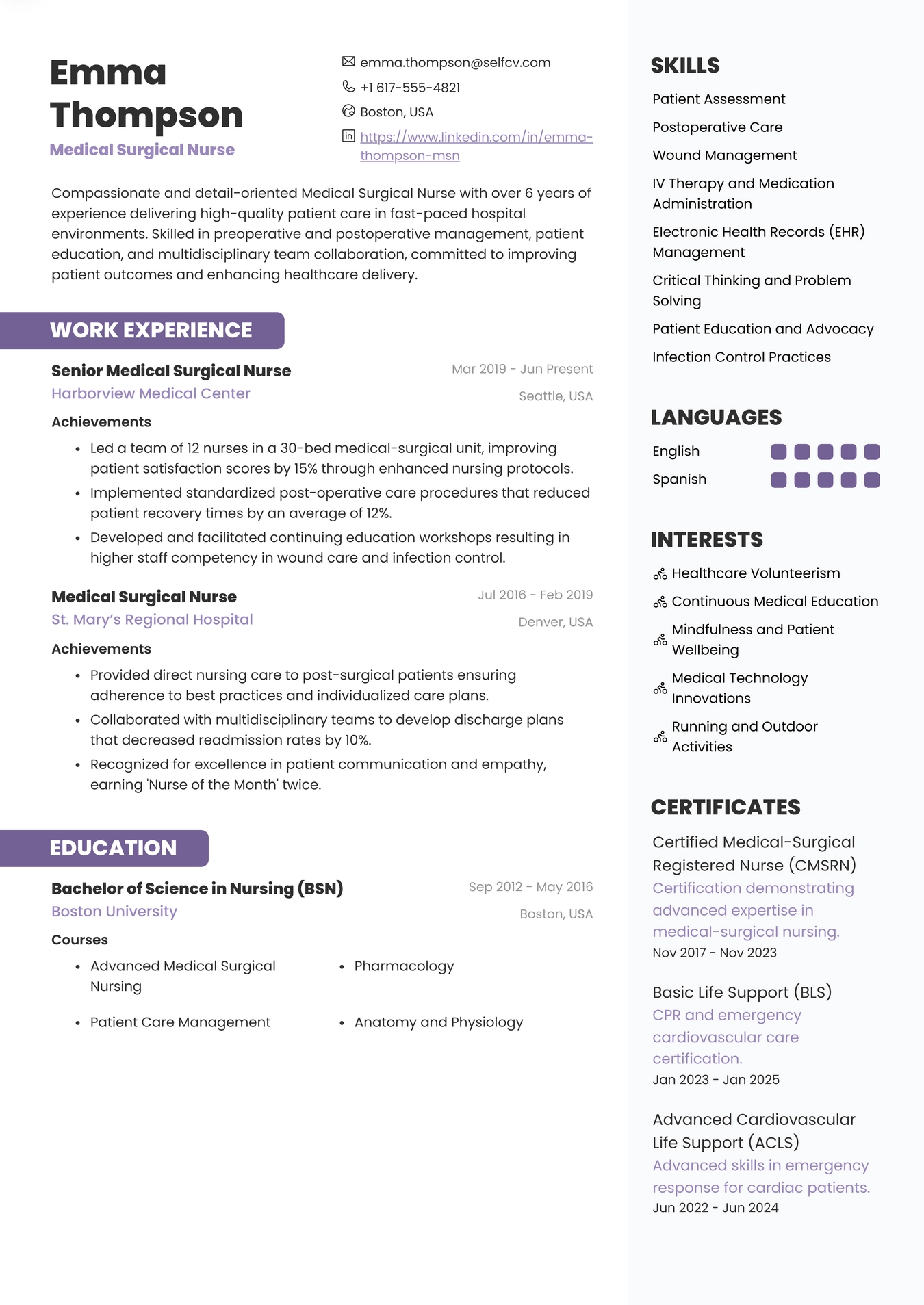 Medical Surgical Nurse