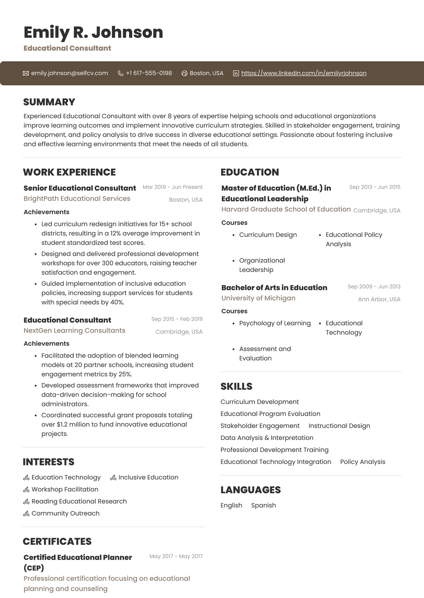 Educational Consultant