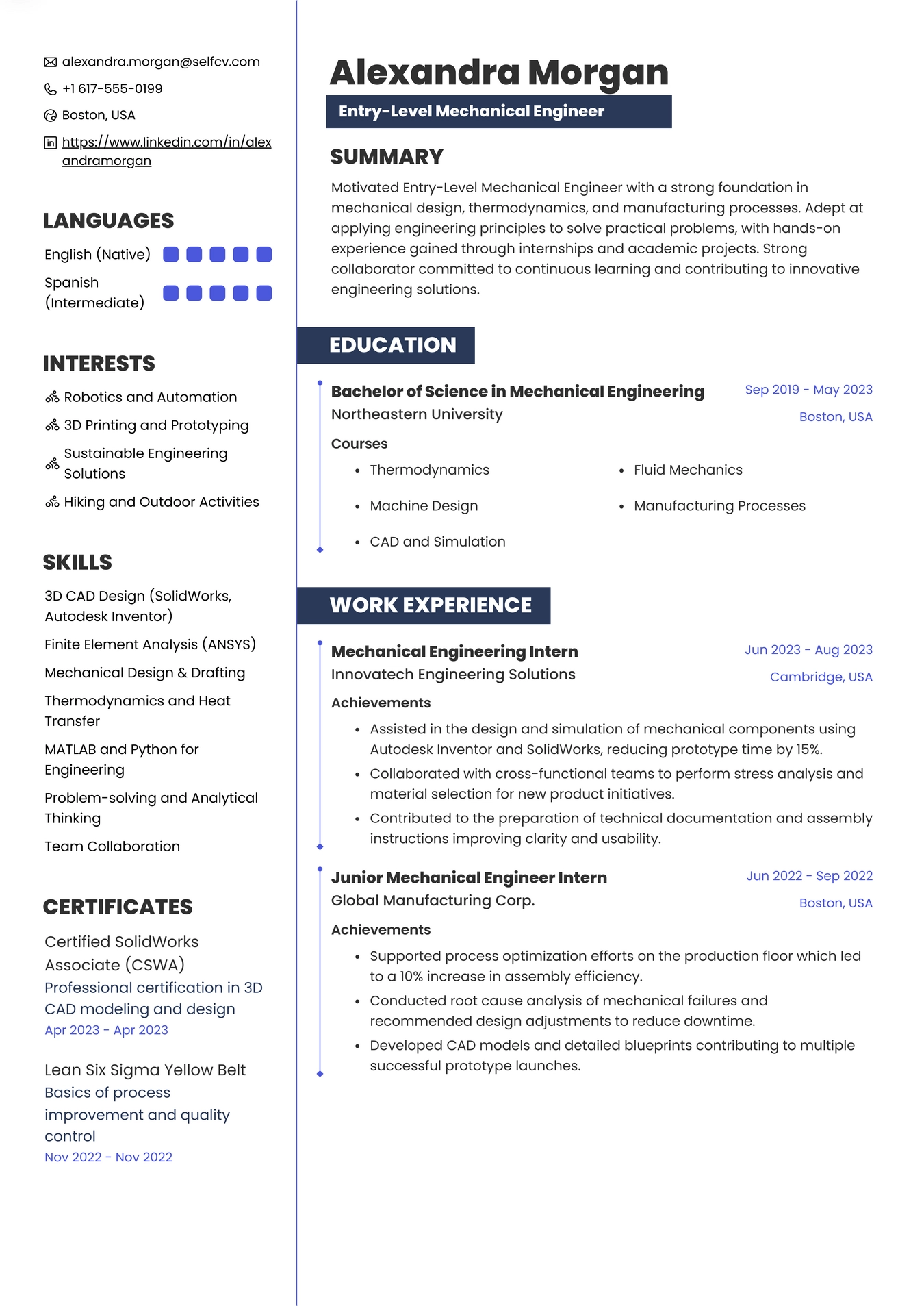 Entry-Level Mechanical Engineer