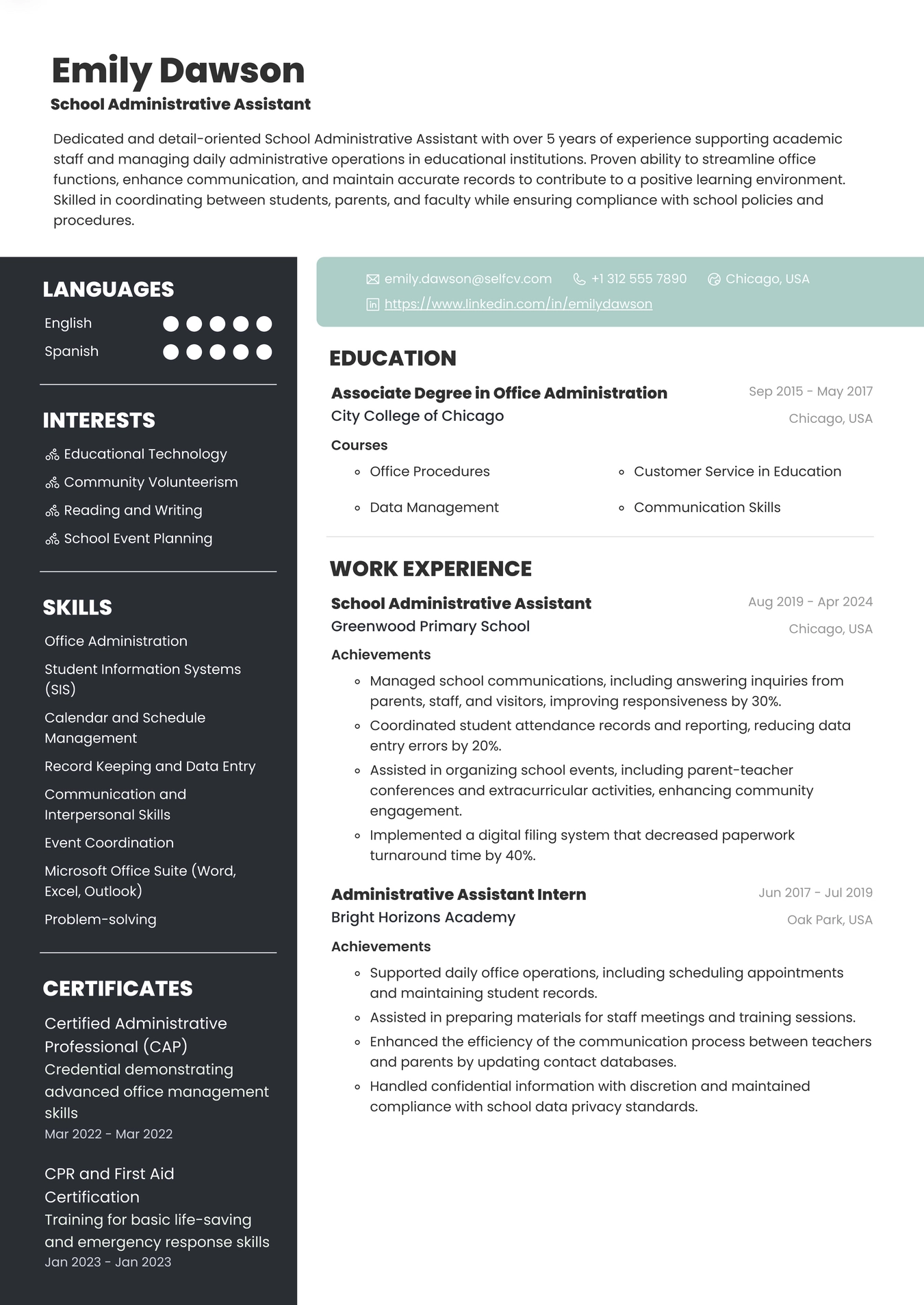 School Administrative Assistant