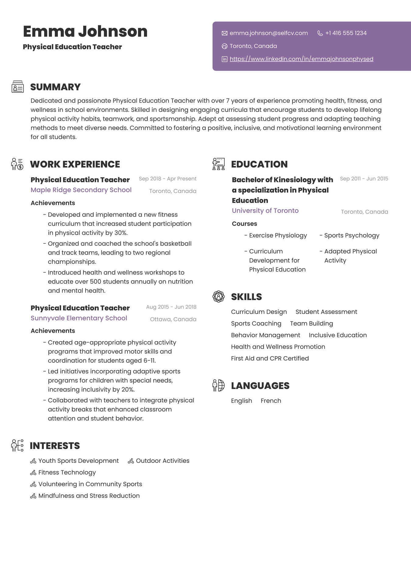 Physical Education Teacher