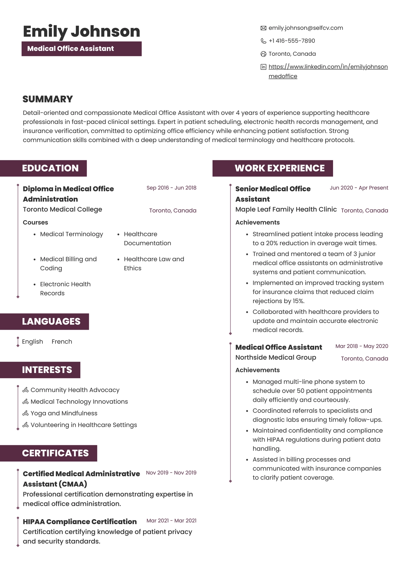 Medical Office Assistant