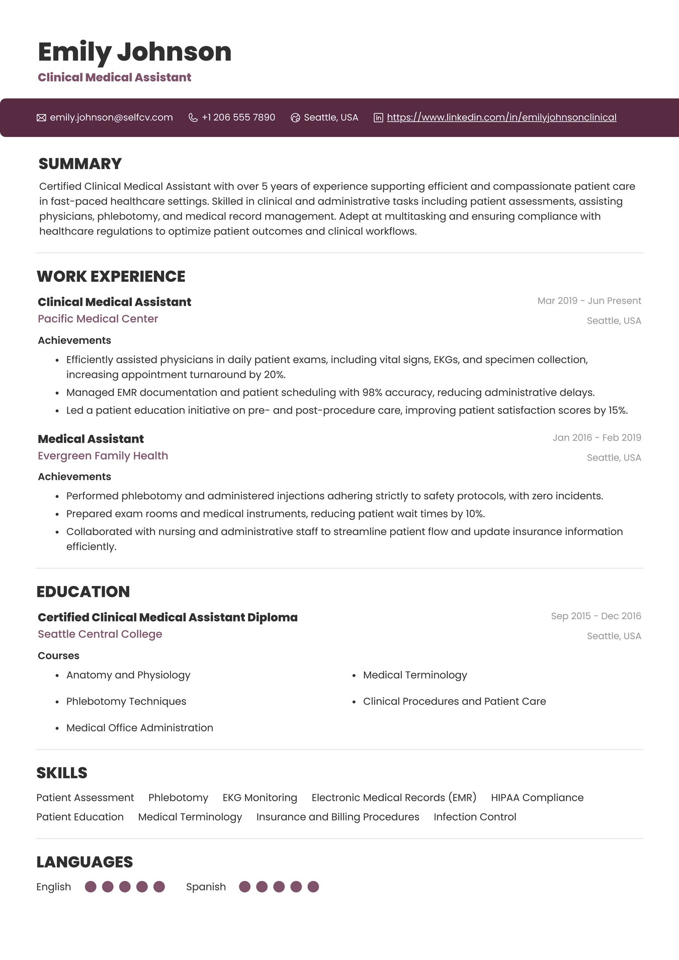 Clinical Medical Assistant