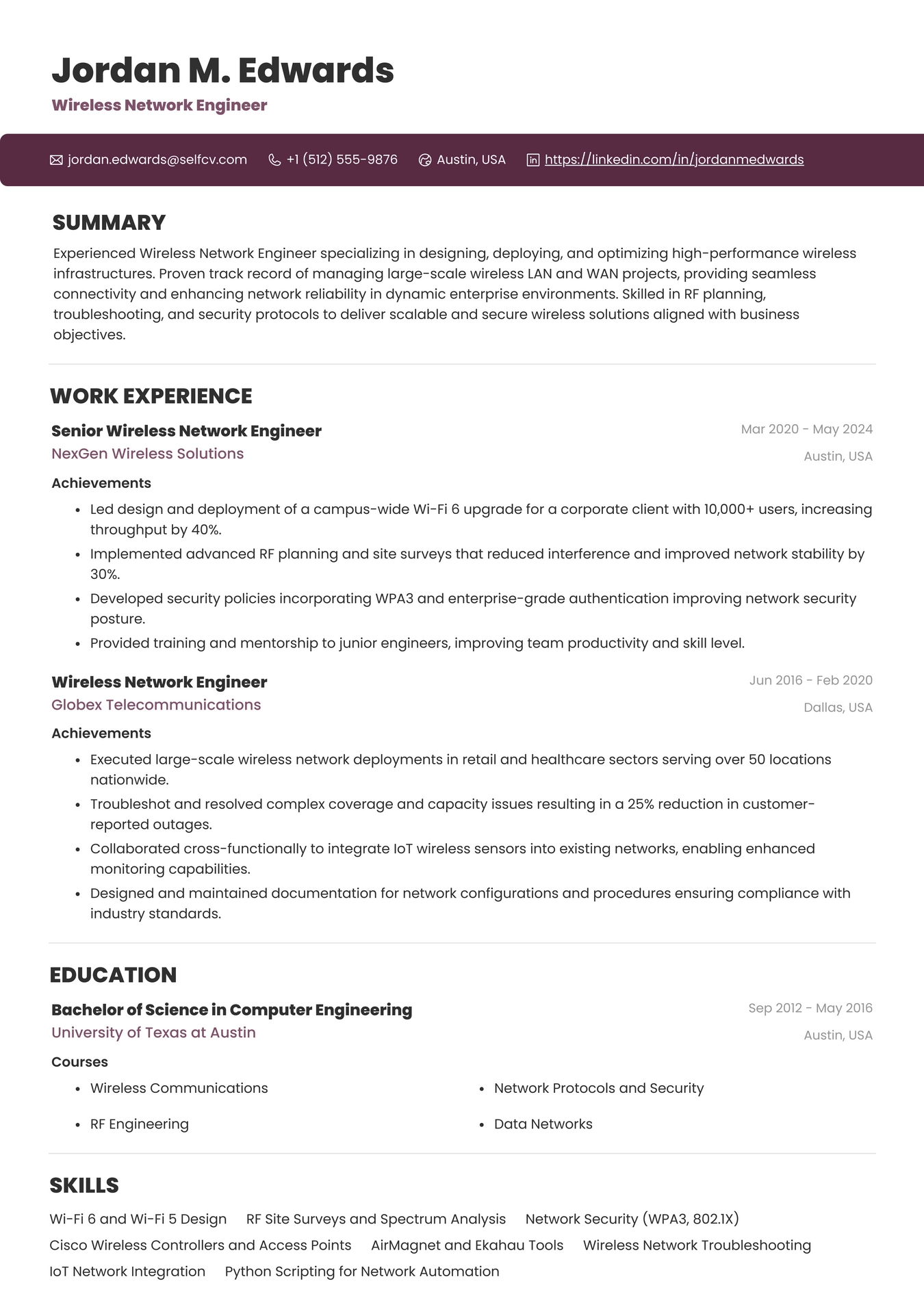 Wireless Network Engineer