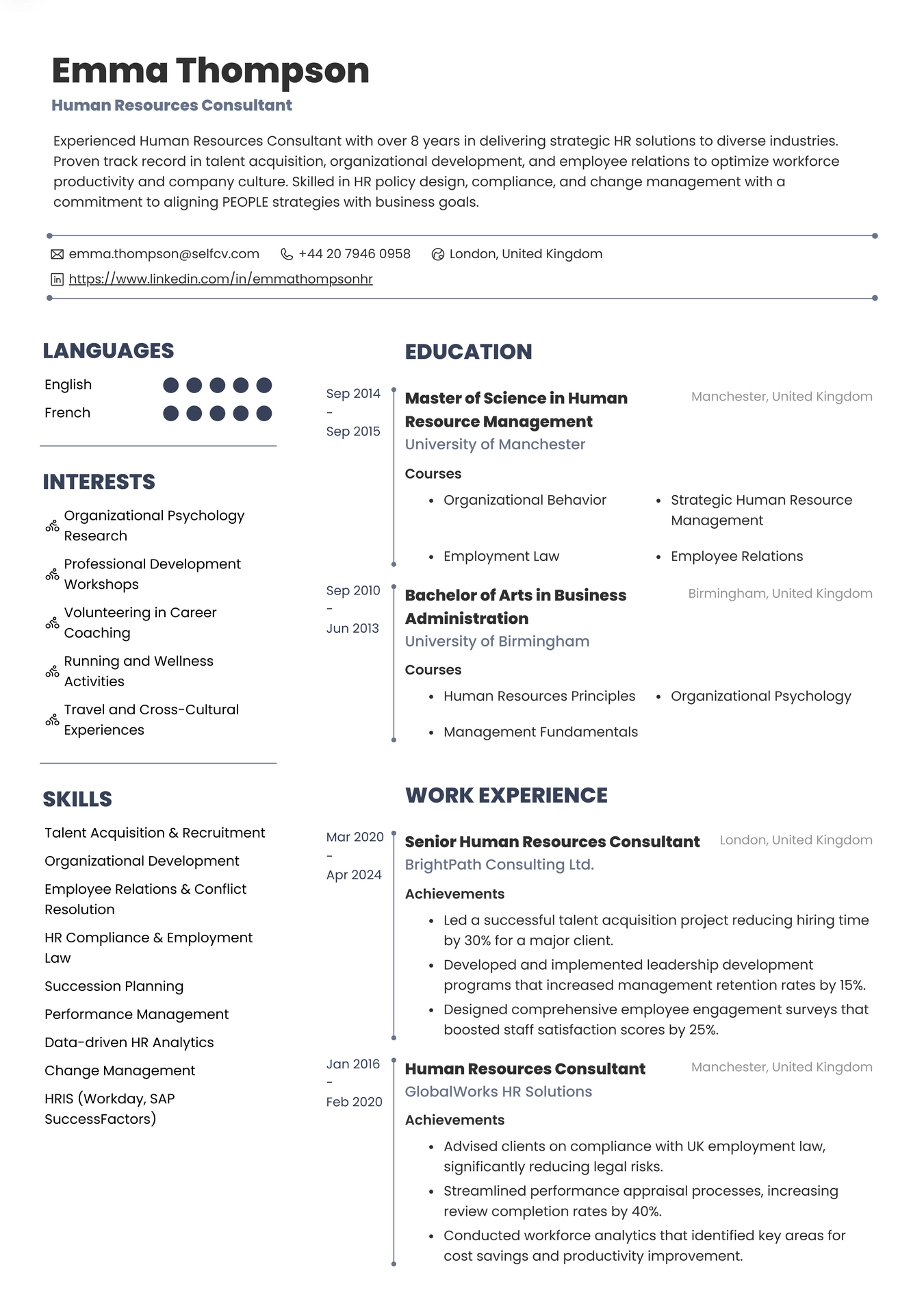 Human Resources Consultant