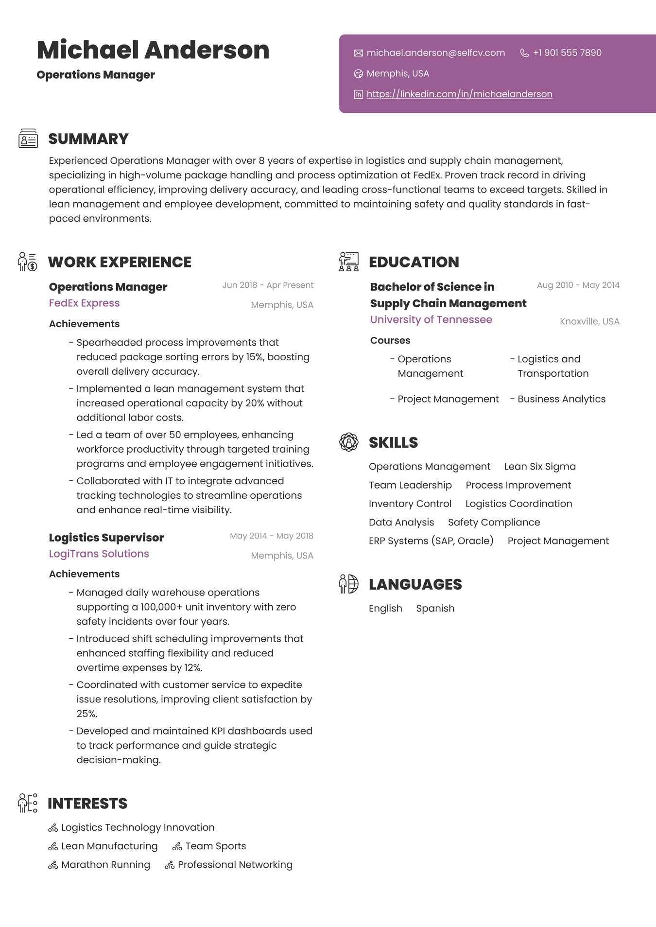 FedEx Operations Manager