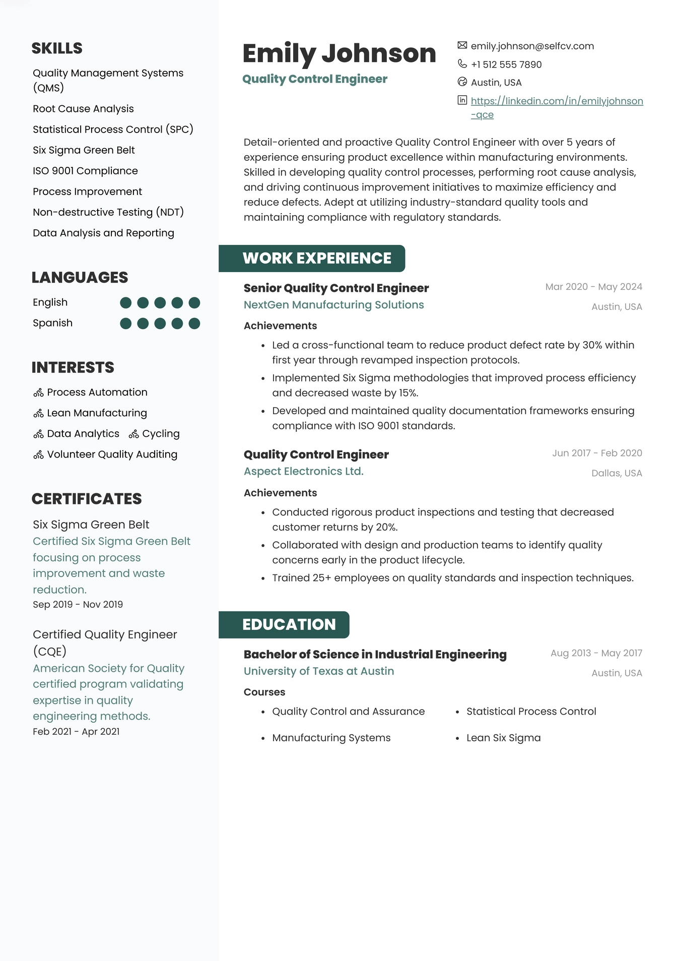 Quality Control Engineer