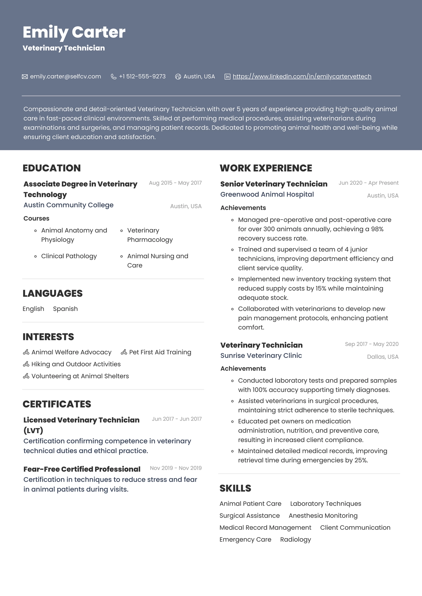 Veterinary Technician