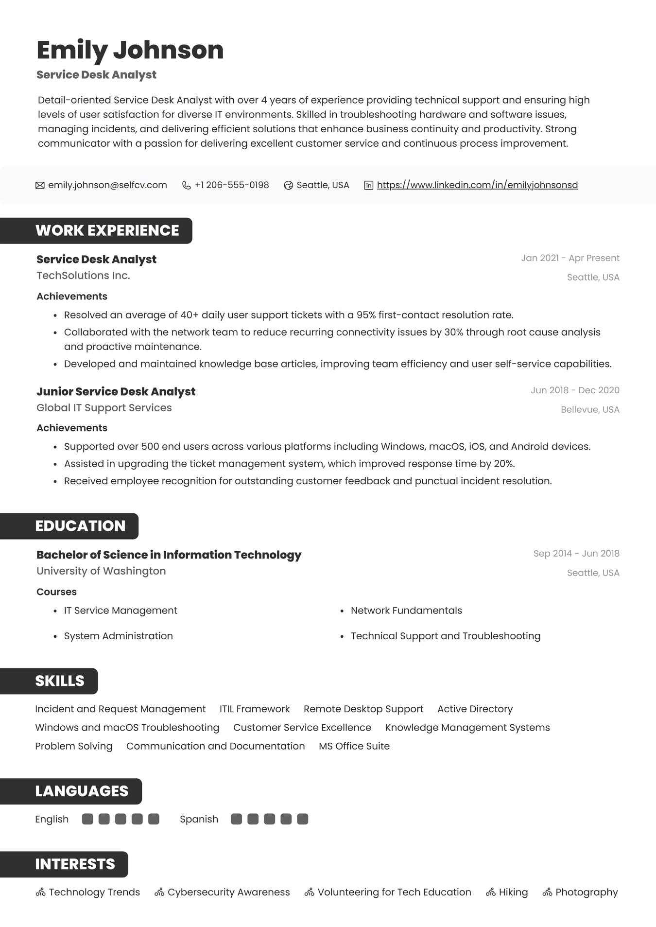 Service Desk Analyst