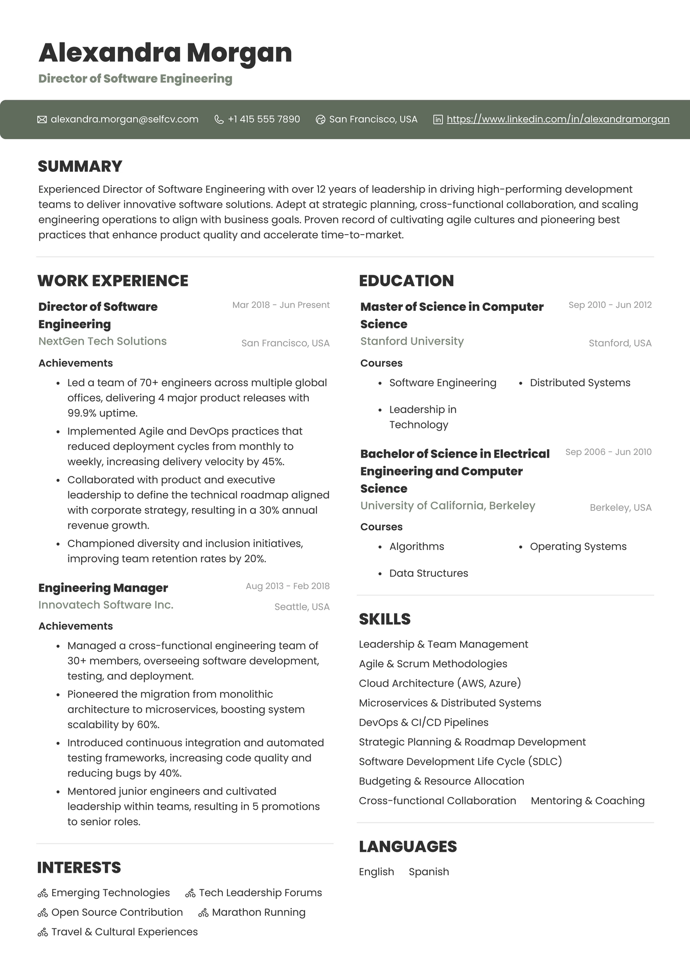 Director of Software Engineering