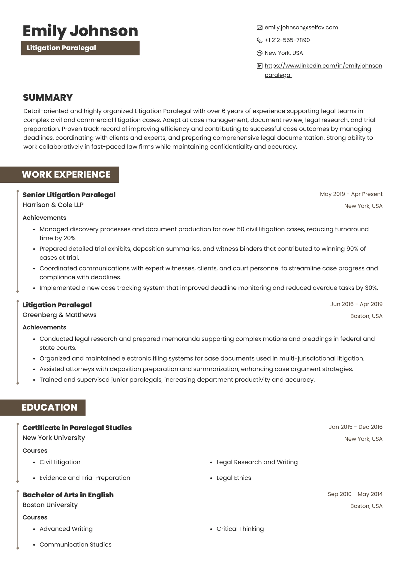 Litigation Paralegal