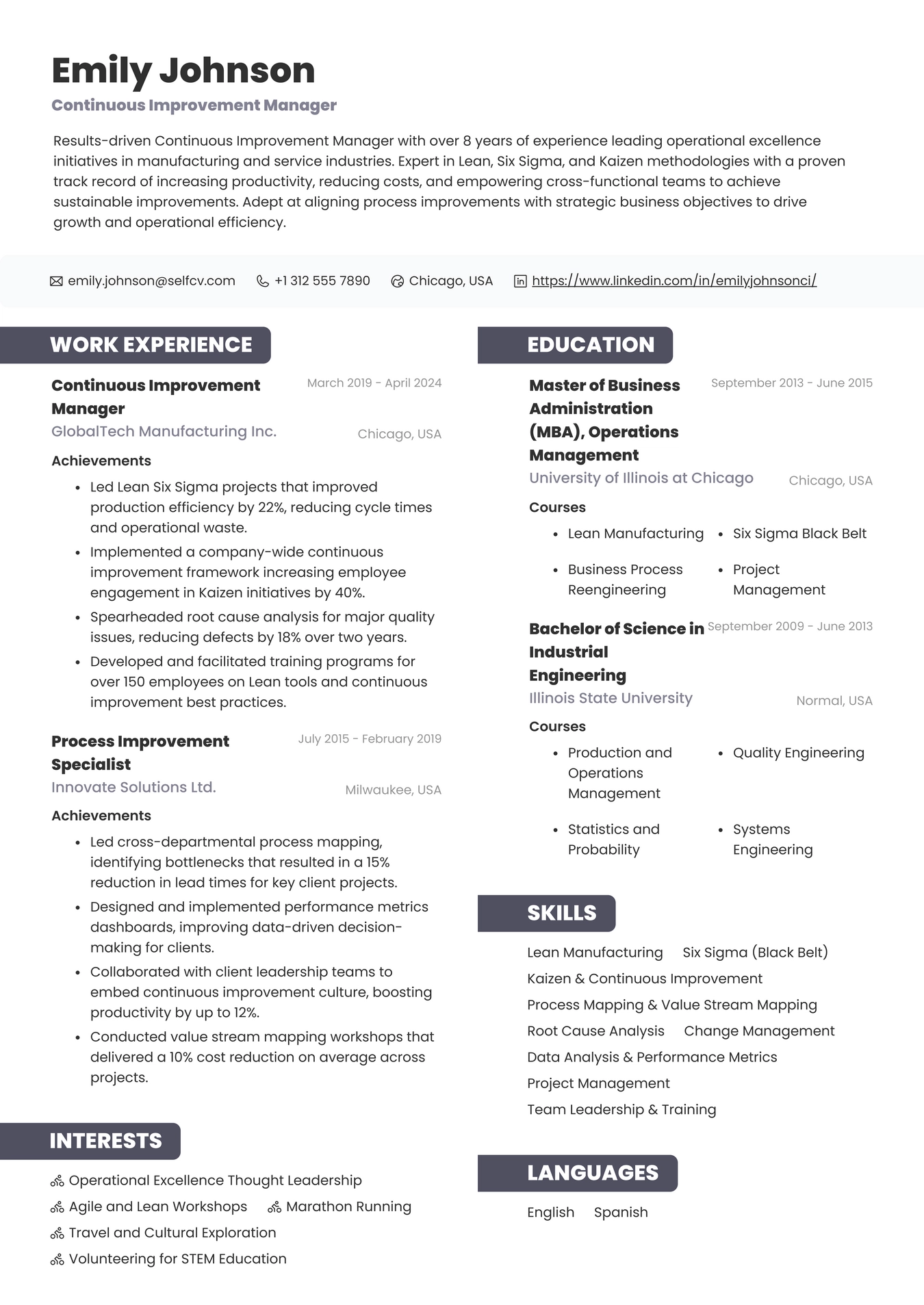 Continuous Improvement Manager