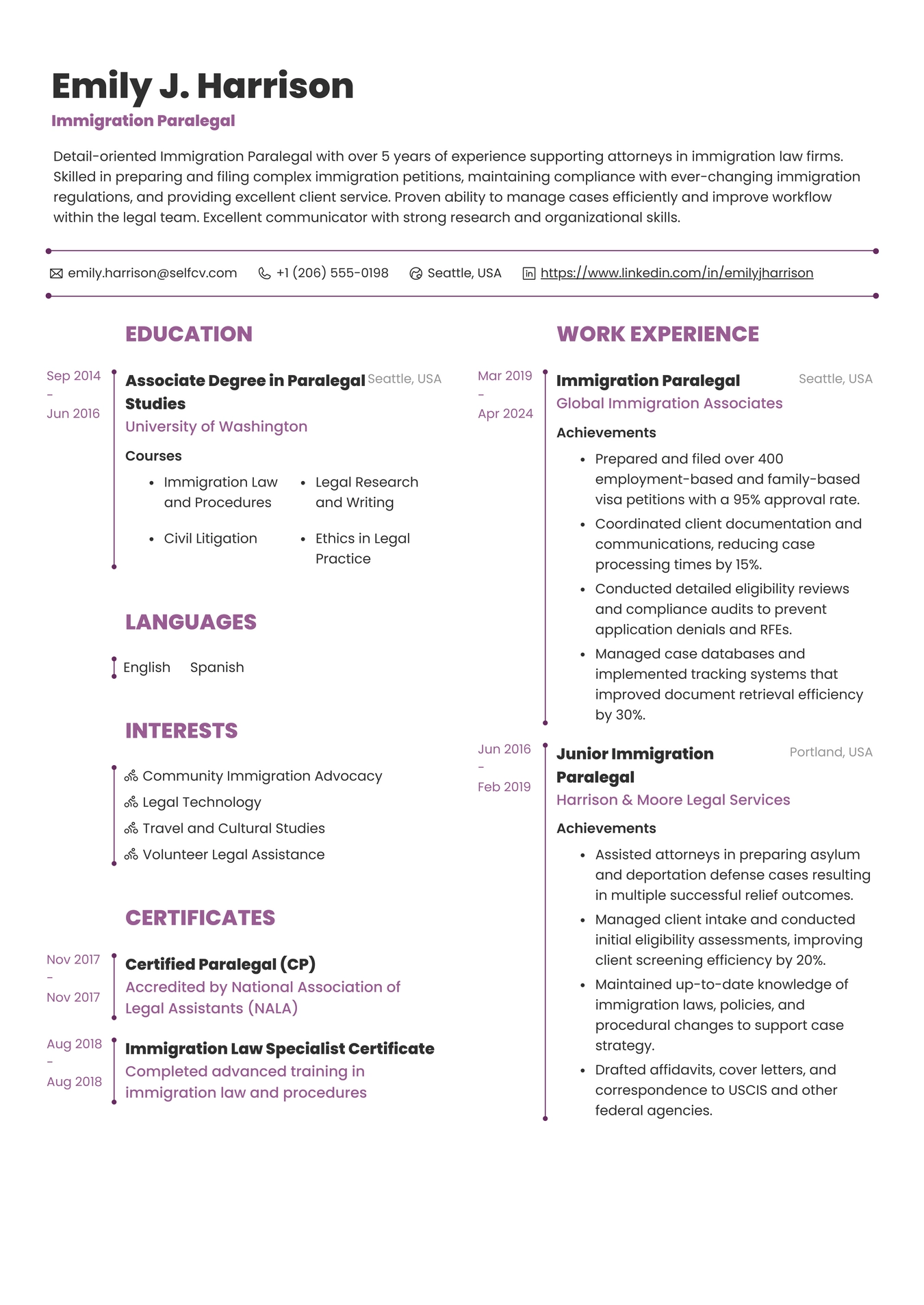 Immigration Paralegal