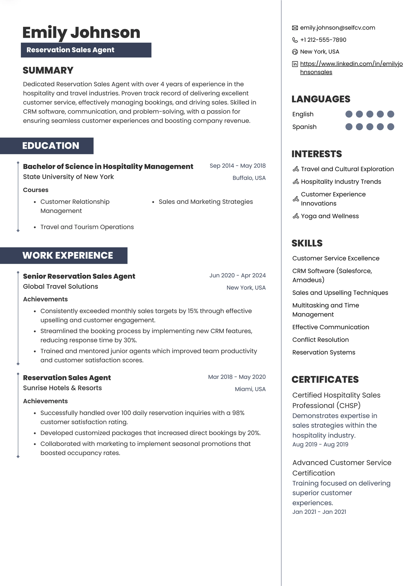 Reservation Sales Agent