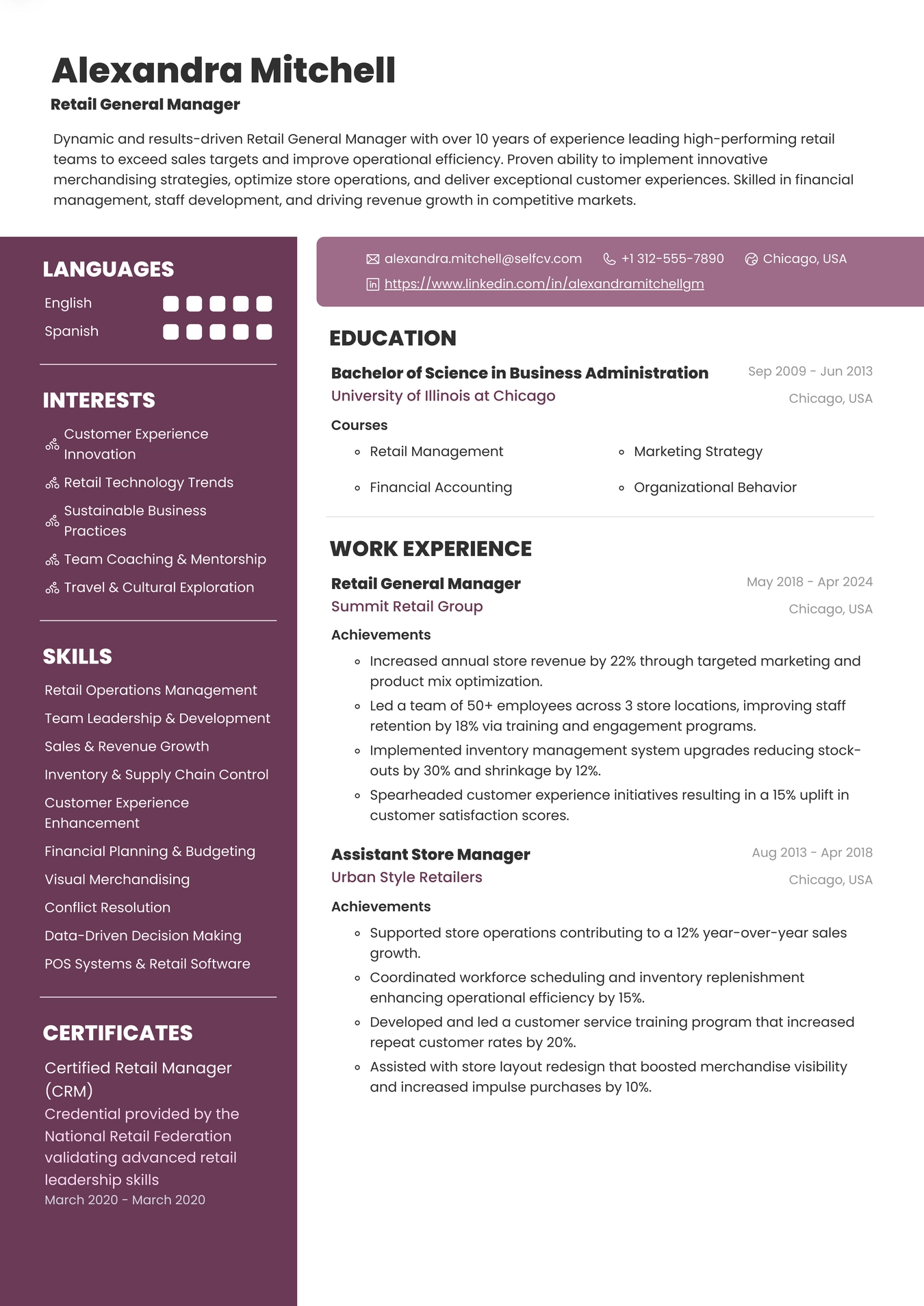 Retail General Manager