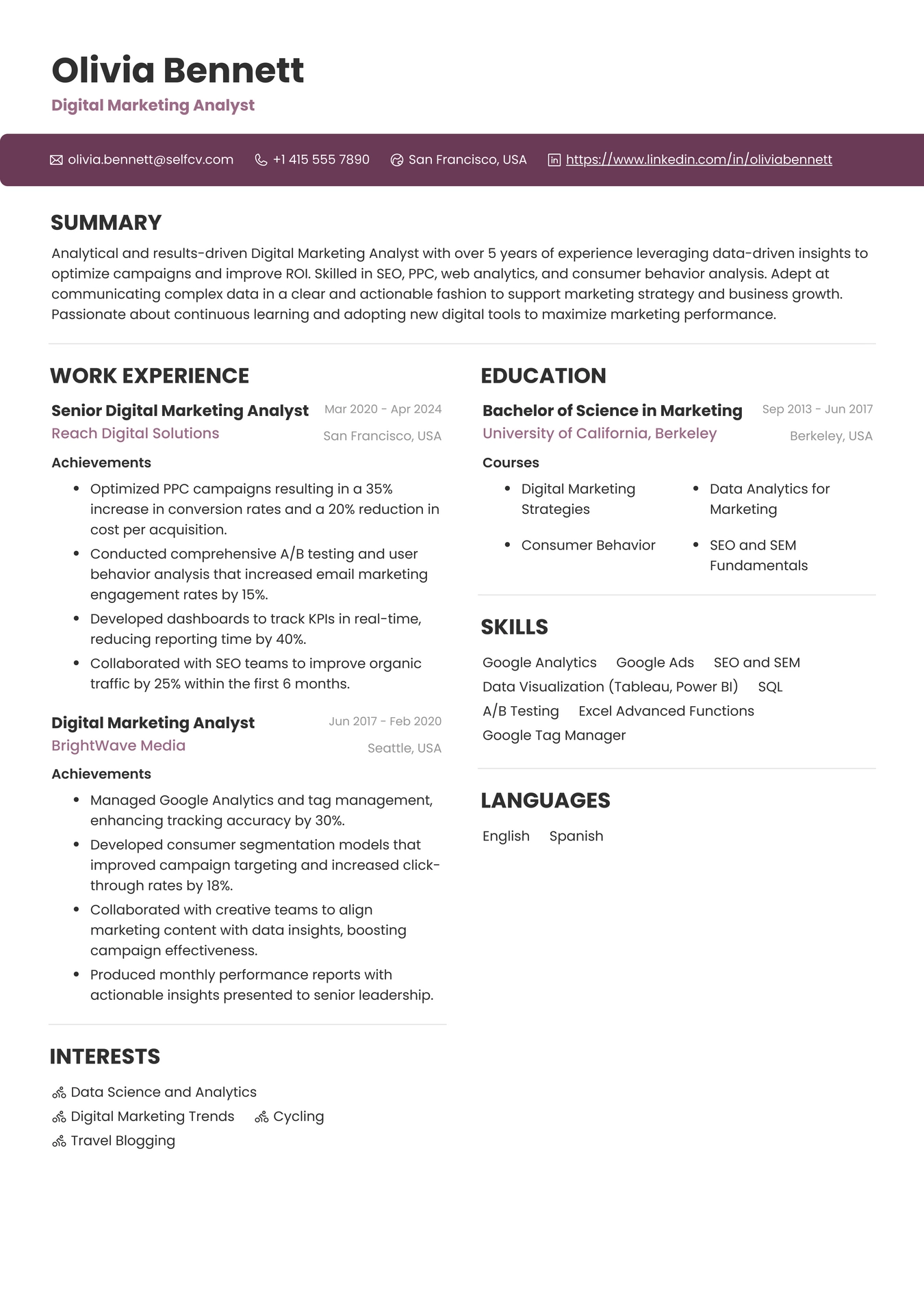 Digital Marketing Analyst