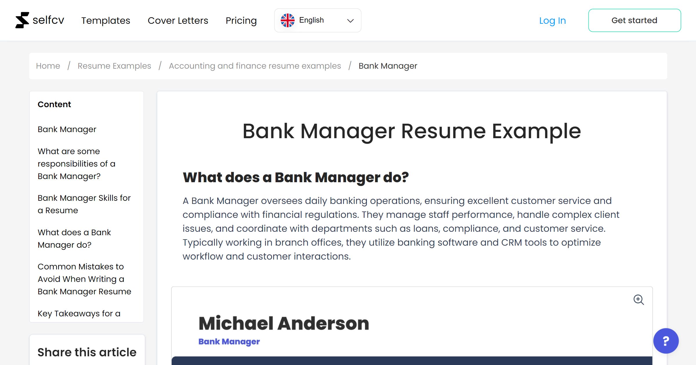 Bank Manager Bio Example Bank Manager Resume Example