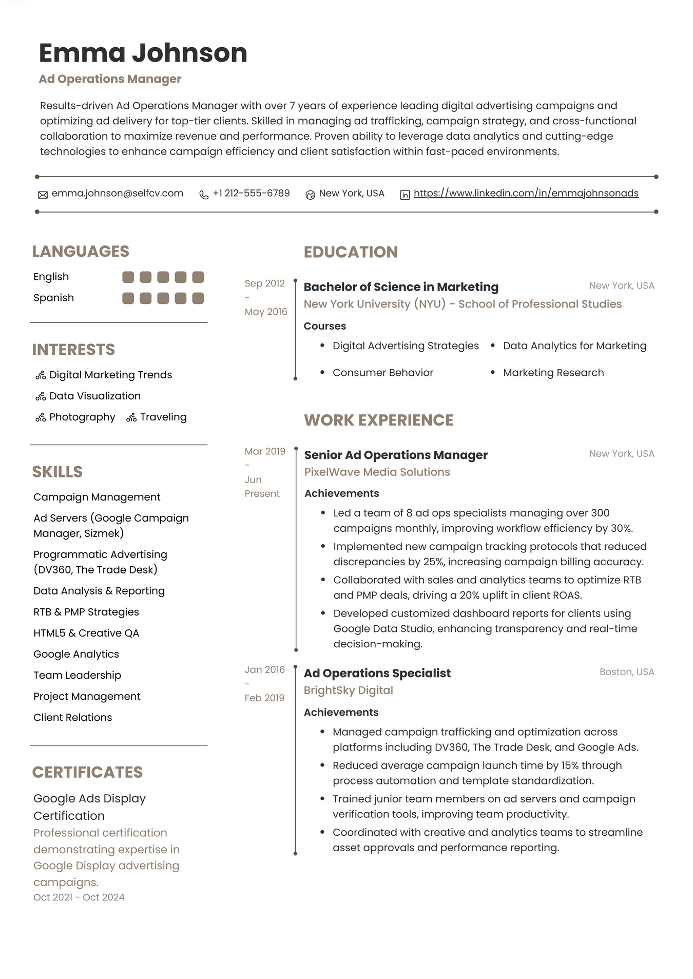 Ad Operations Manager