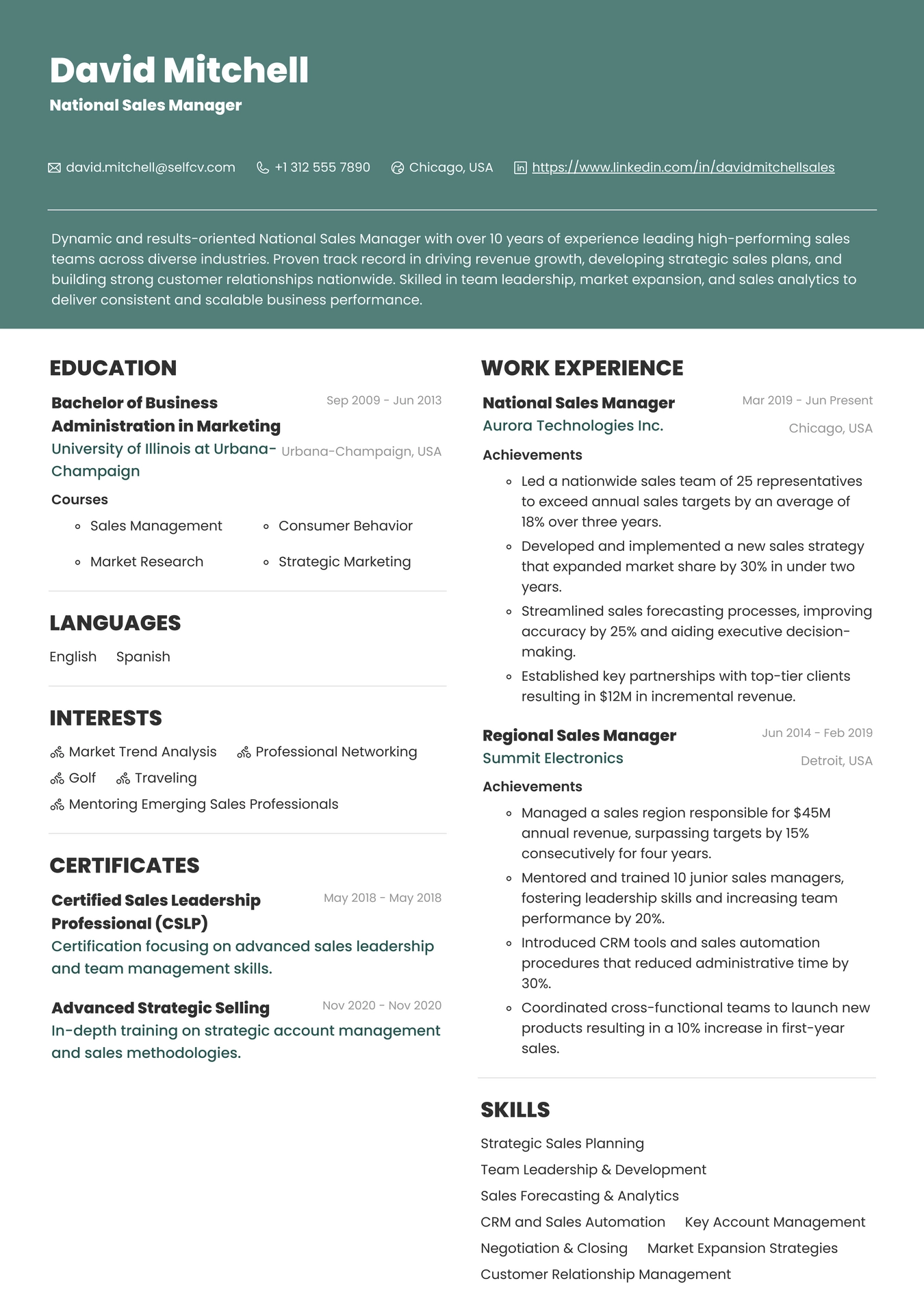 National Sales Manager