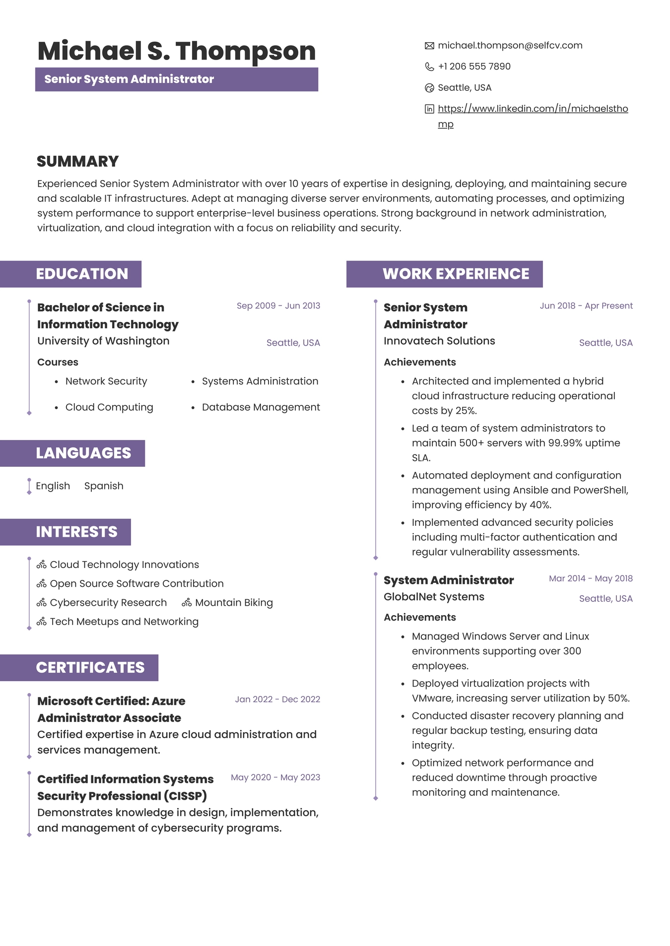 Senior System Administrator