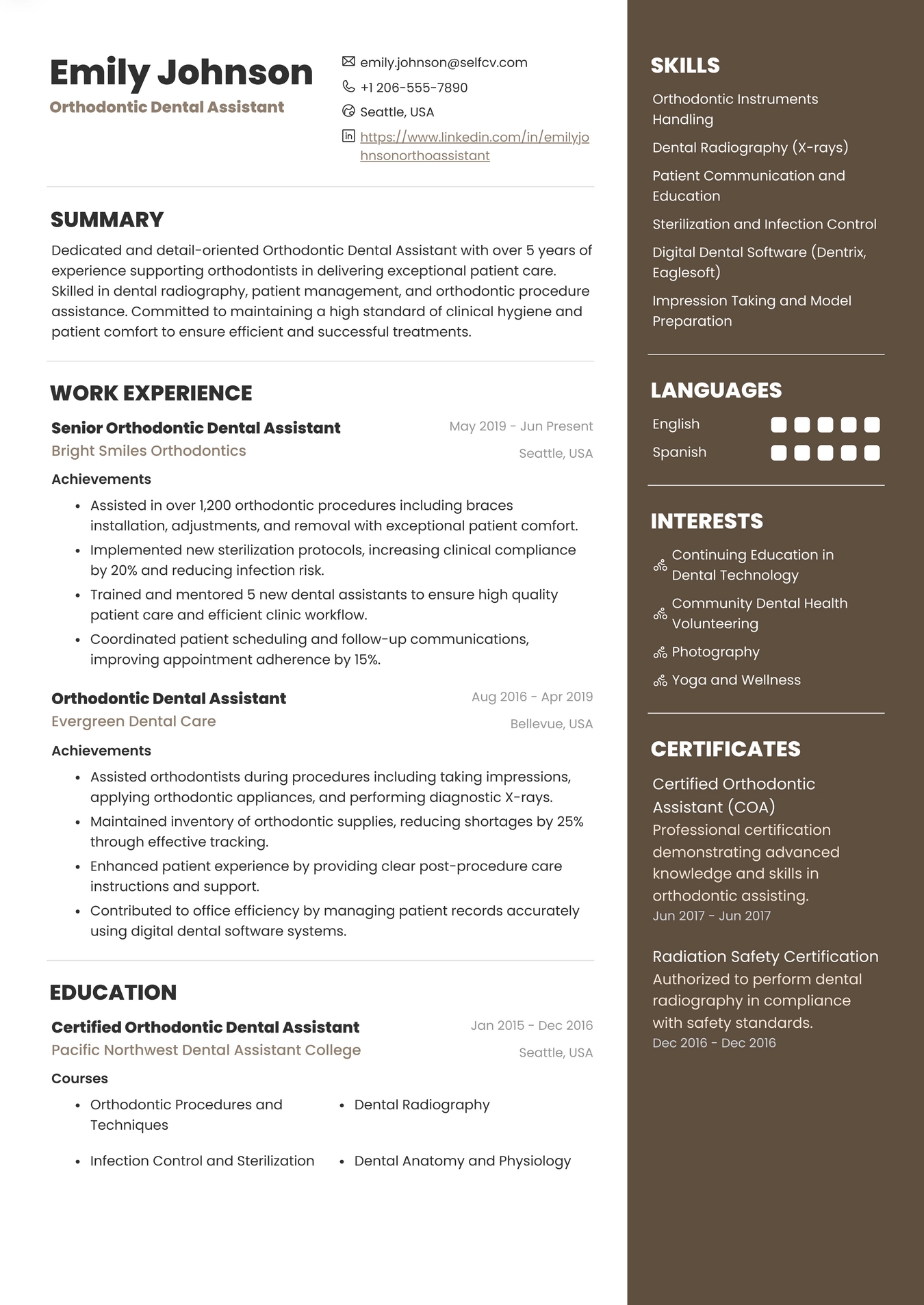 Orthodontic Dental Assistant