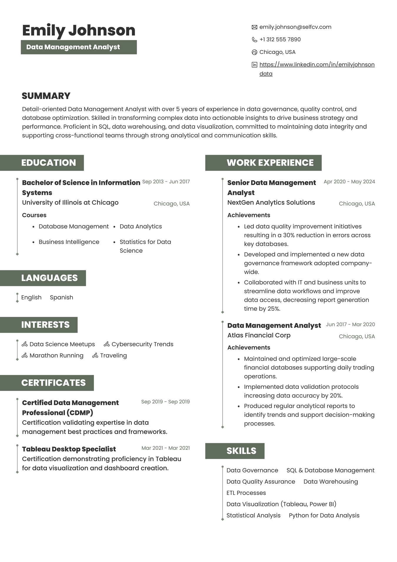 Data Management Analyst