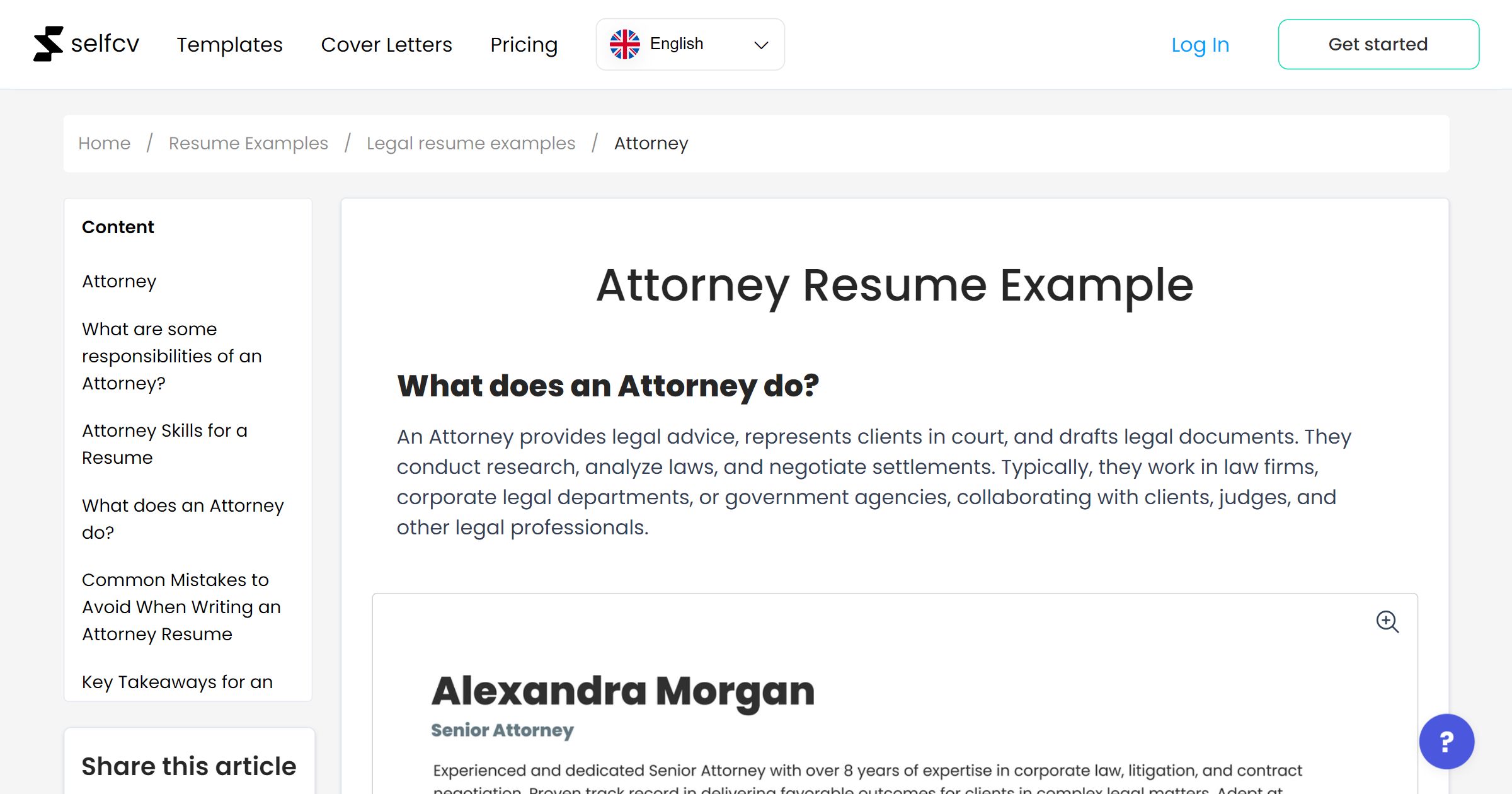 Attorney Resume Example