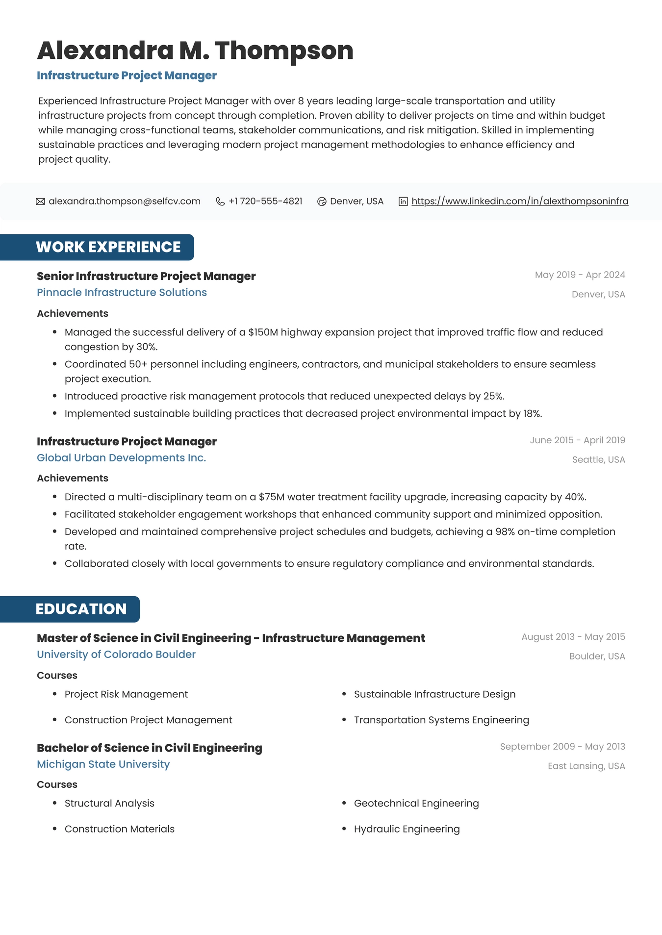 Infrastructure Project Manager