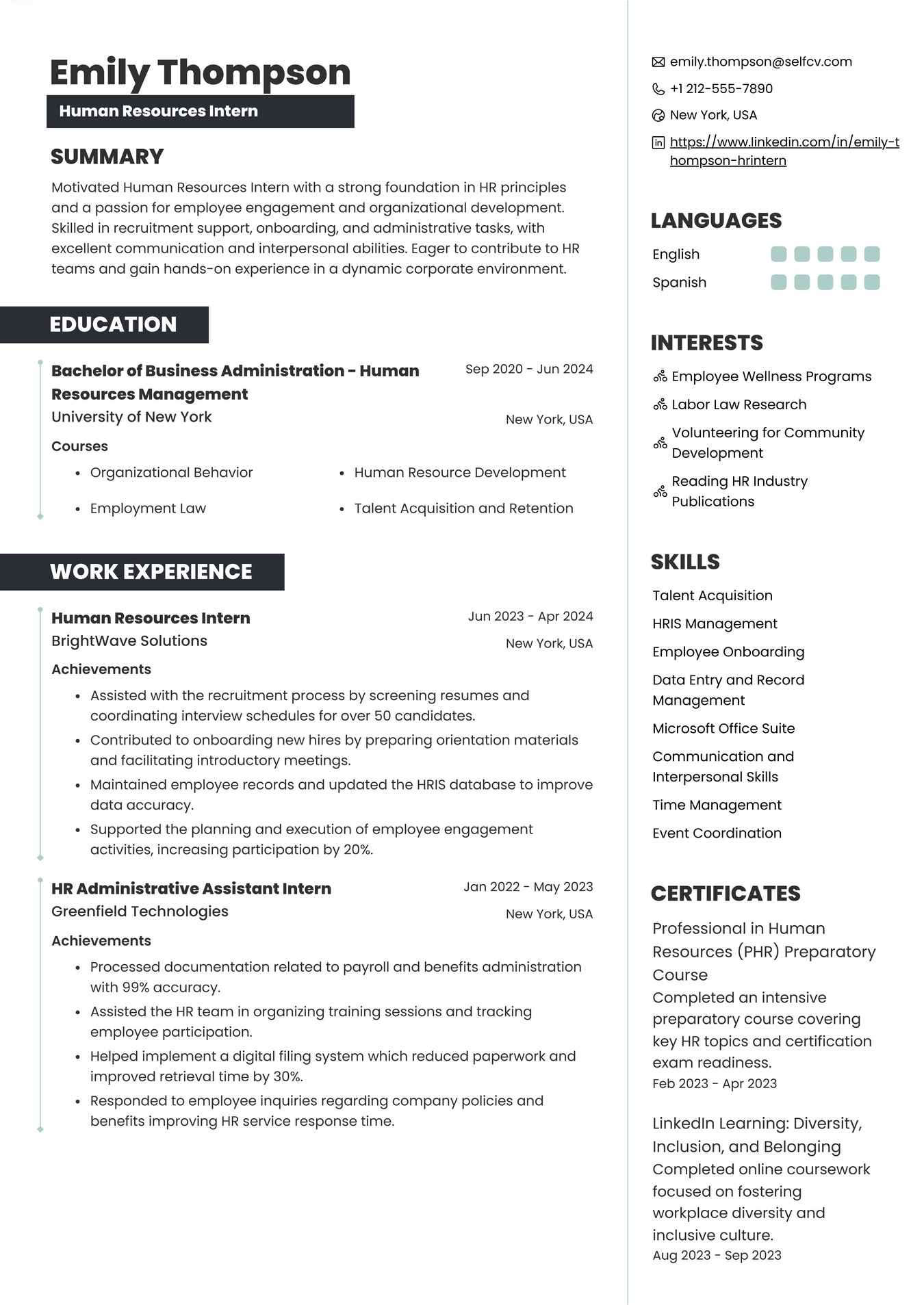 Human Resources Intern