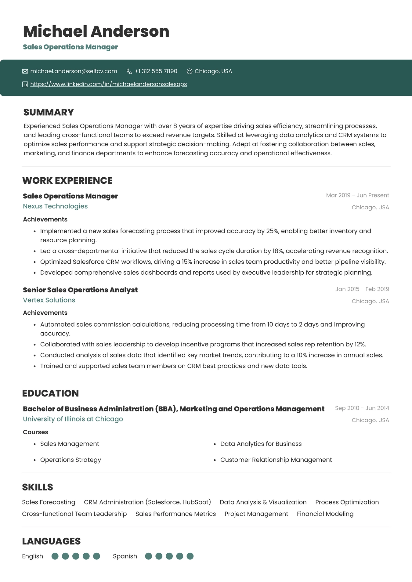 Sales Operations Manager